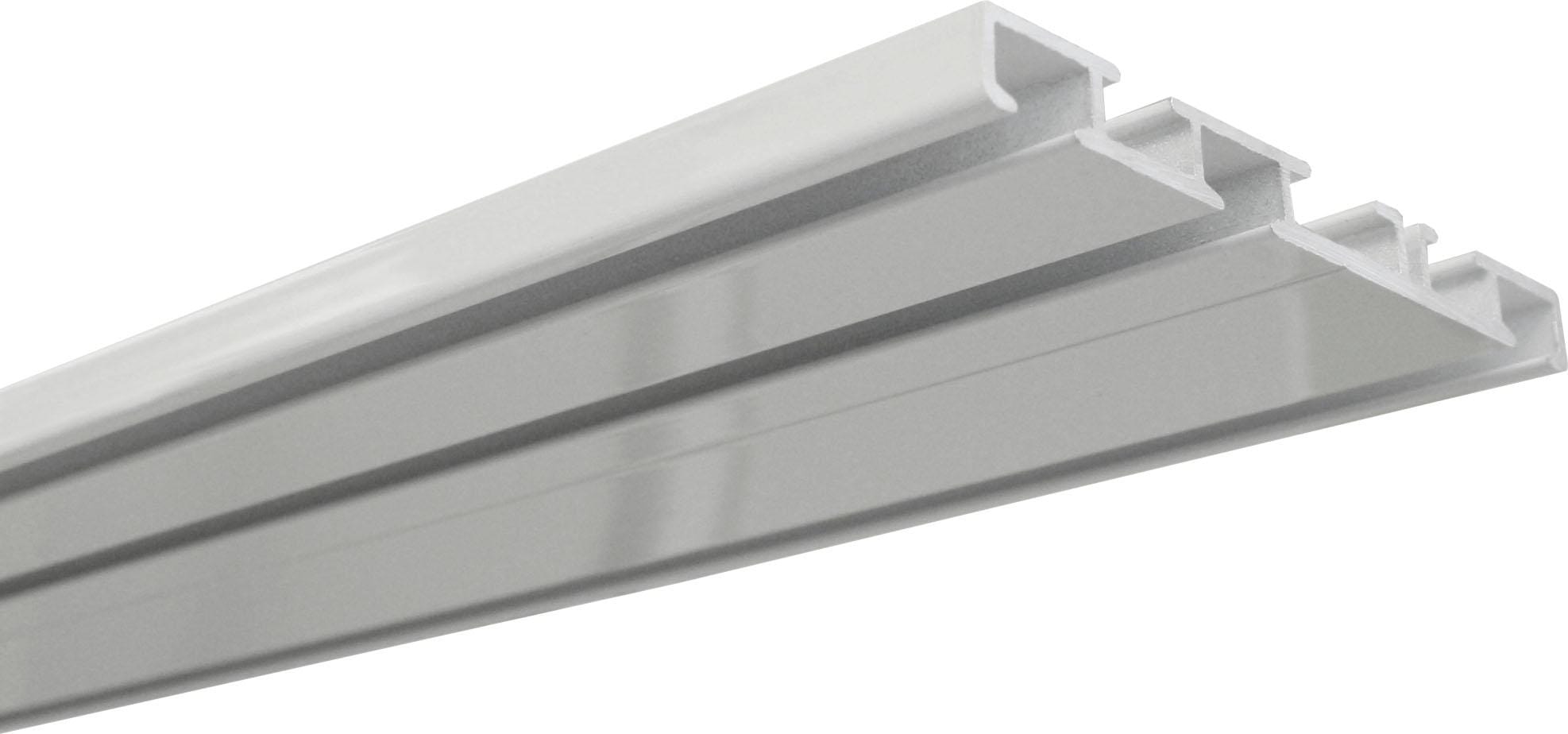 GARDINIA Vorhangschiene, 3 läufig-läufig, Fixmass, Serie Aluminim-Vorhangschiene