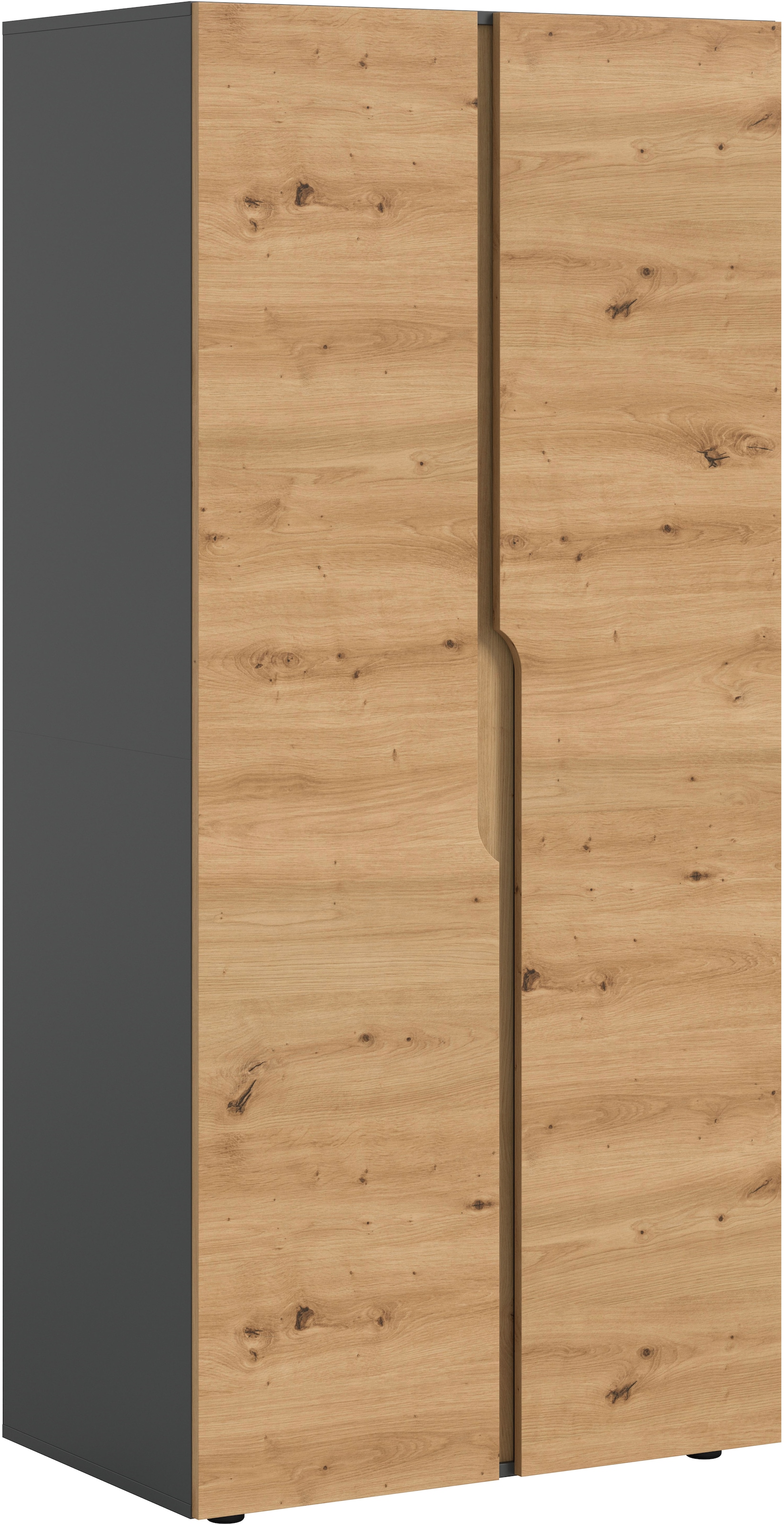 Home affaire Kleiderschrank »BJÖRNEBORG, Schlafzimmerschrank, Garderobe, Schrank« inklusive Wechselblende in anthrazit und Artisan Eiche Nachbildung,  Breite 80cm, Kleiderstange, 2 Böden