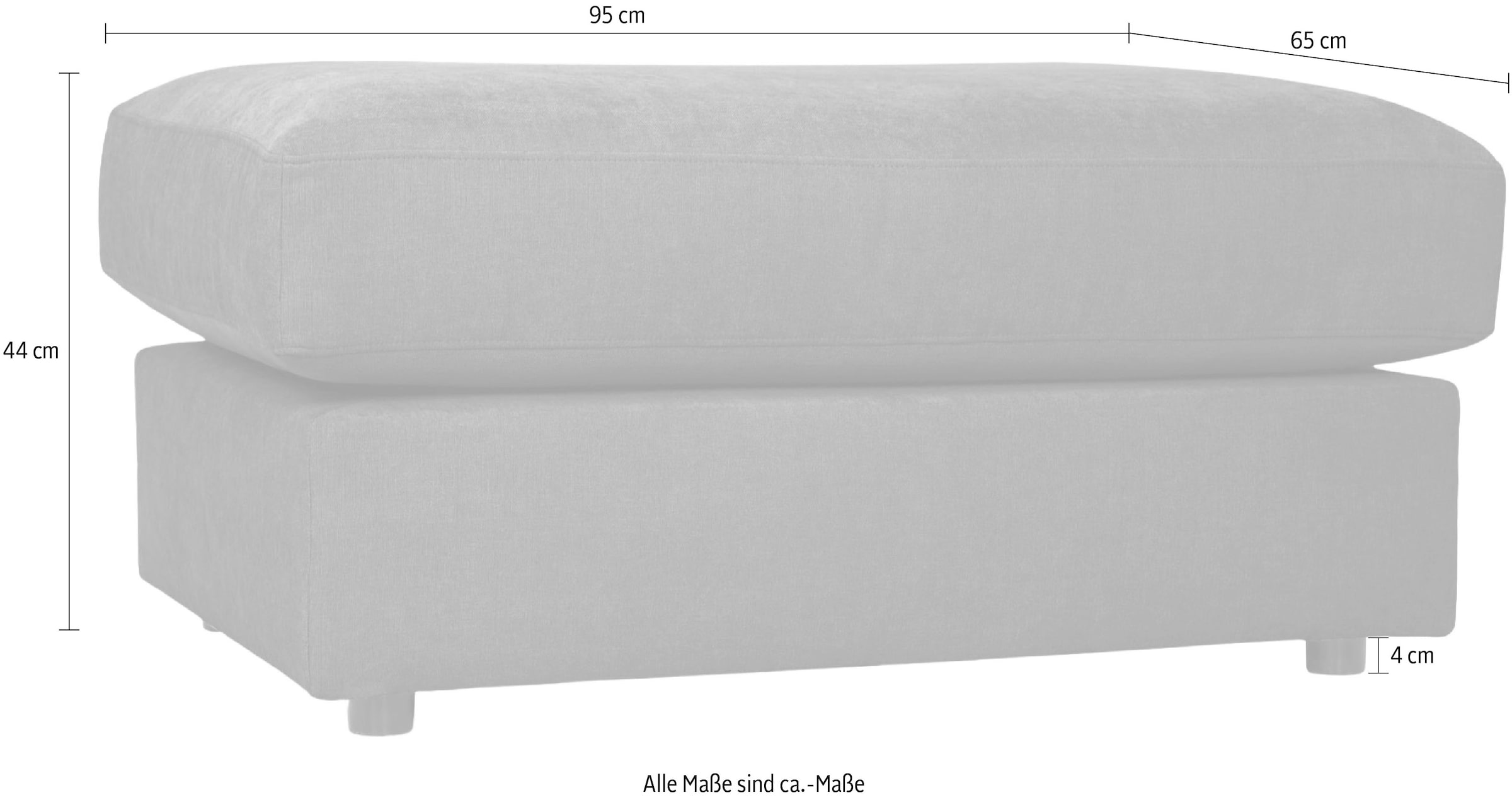 GOODproduct Polsterhocker »Nivette, weiches Chenille« 95x65 cm, eine tolle Ergänzung zum Sofa