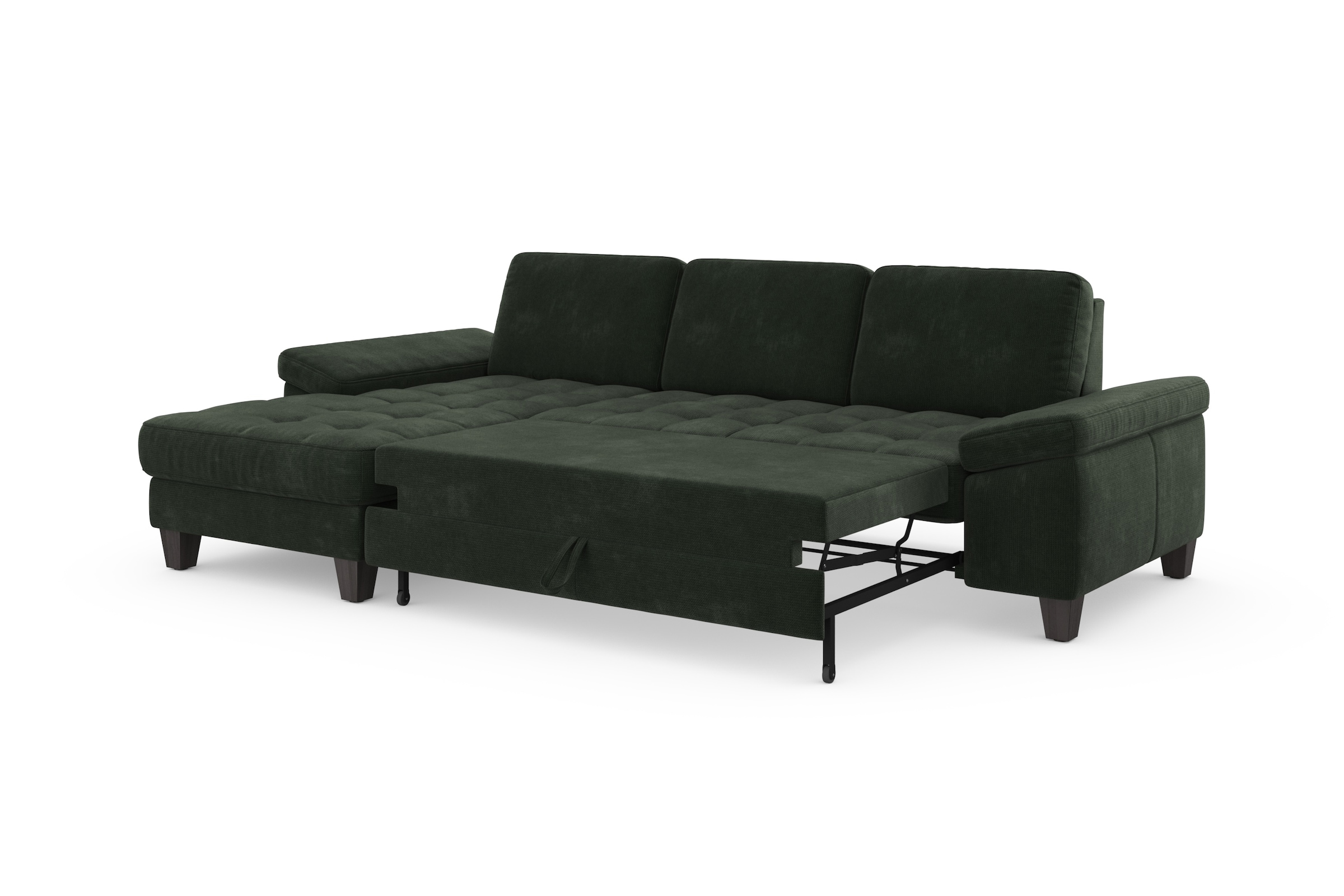 sit&more Ecksofa »Westham L-Form«, Recamiere, mit oder ohne Bettfunktion, Bettkasten, Füsse wengefarben