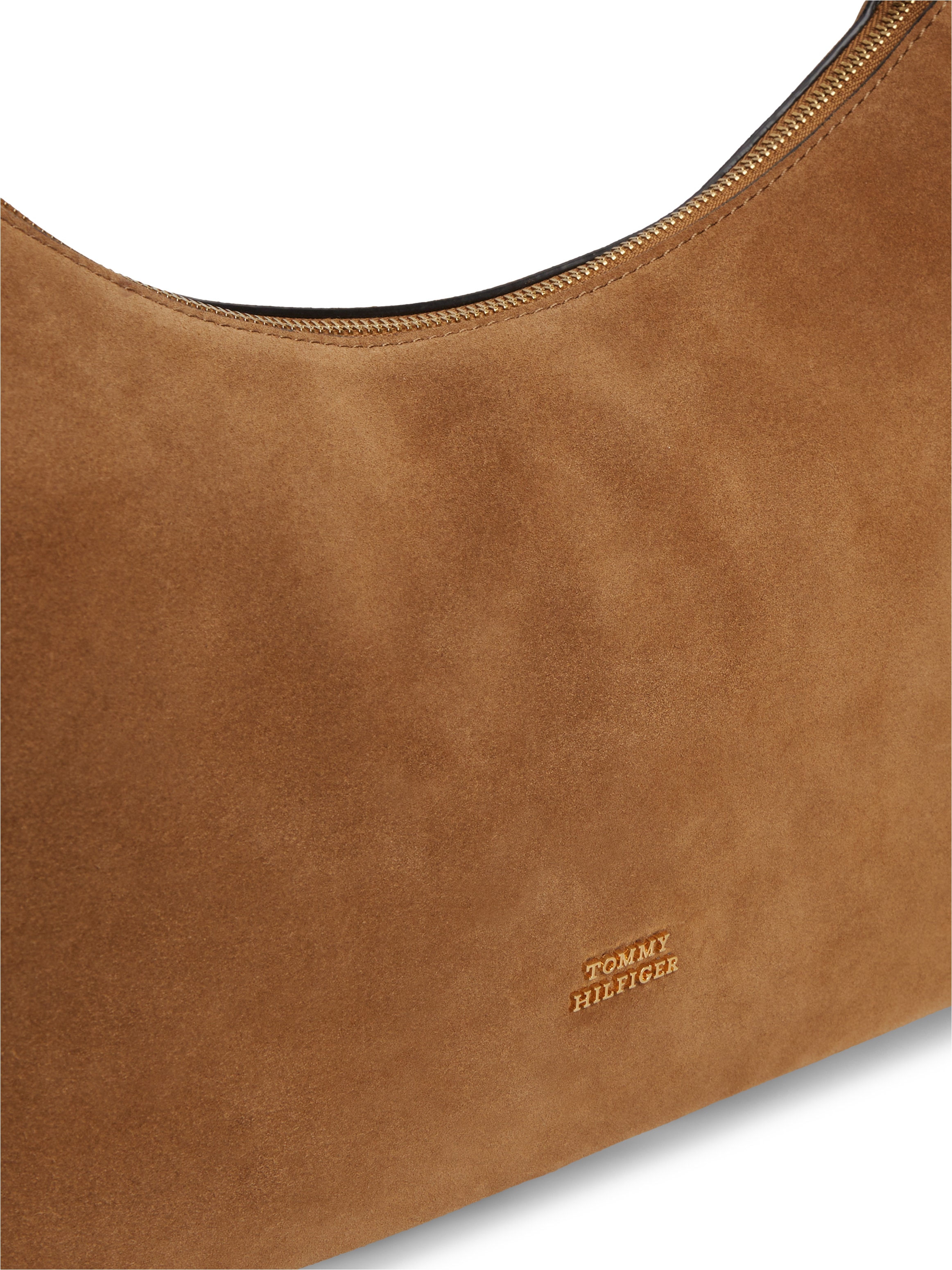 Tommy Hilfiger Schultertasche »TH STATEMENT SHOULDER BAG SUEDE« Damen Umhängetasche, Handtasche mit Logoschriftzug