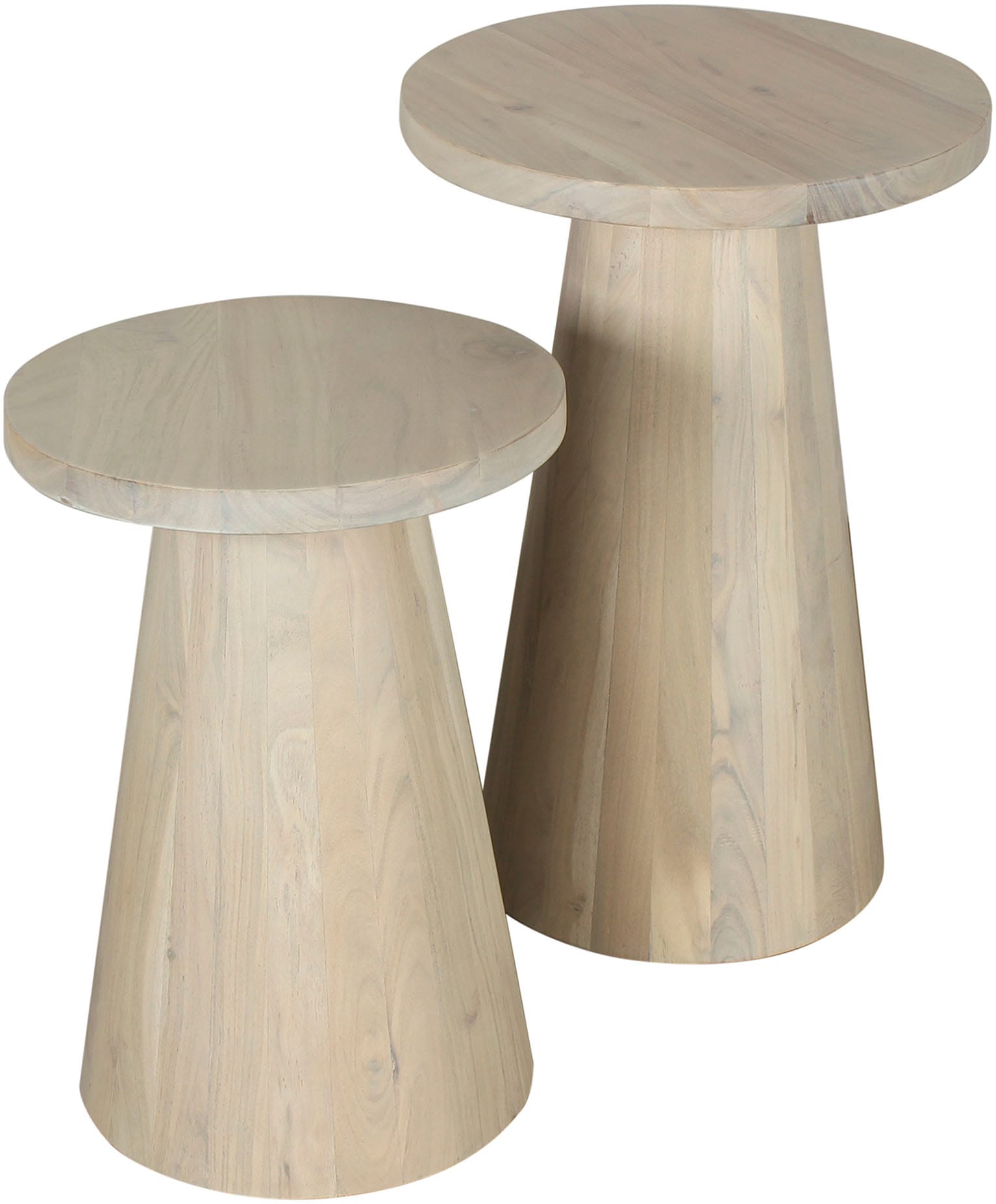 byLIVING Beistelltisch »Cone«, (Set), aus Massivholz in schwarz oder white wash, verschiedenen Grössen