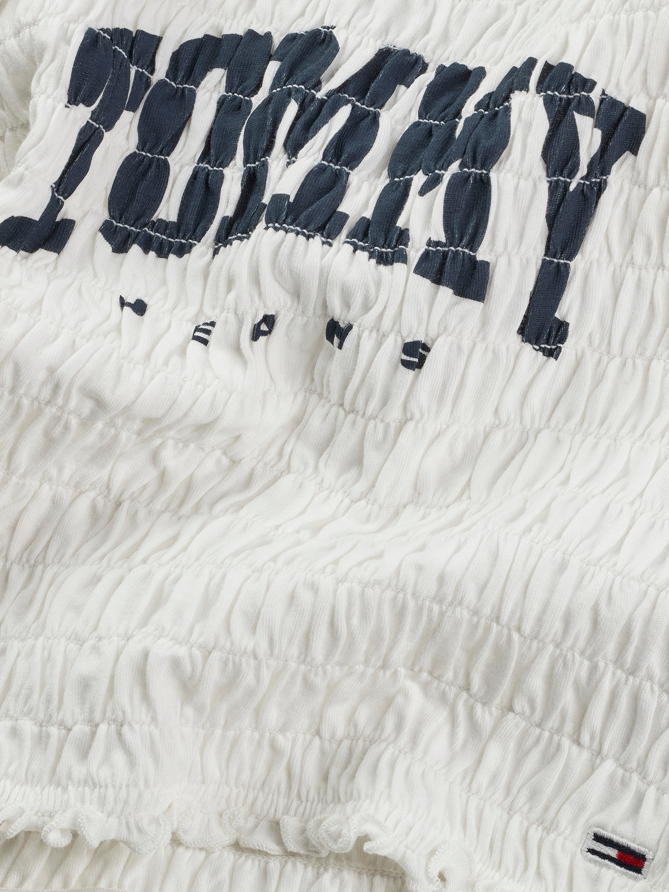 Tommy Jeans Smoktop »TJW SMOCK VARSITY BRALETTE« in Smok-Optik