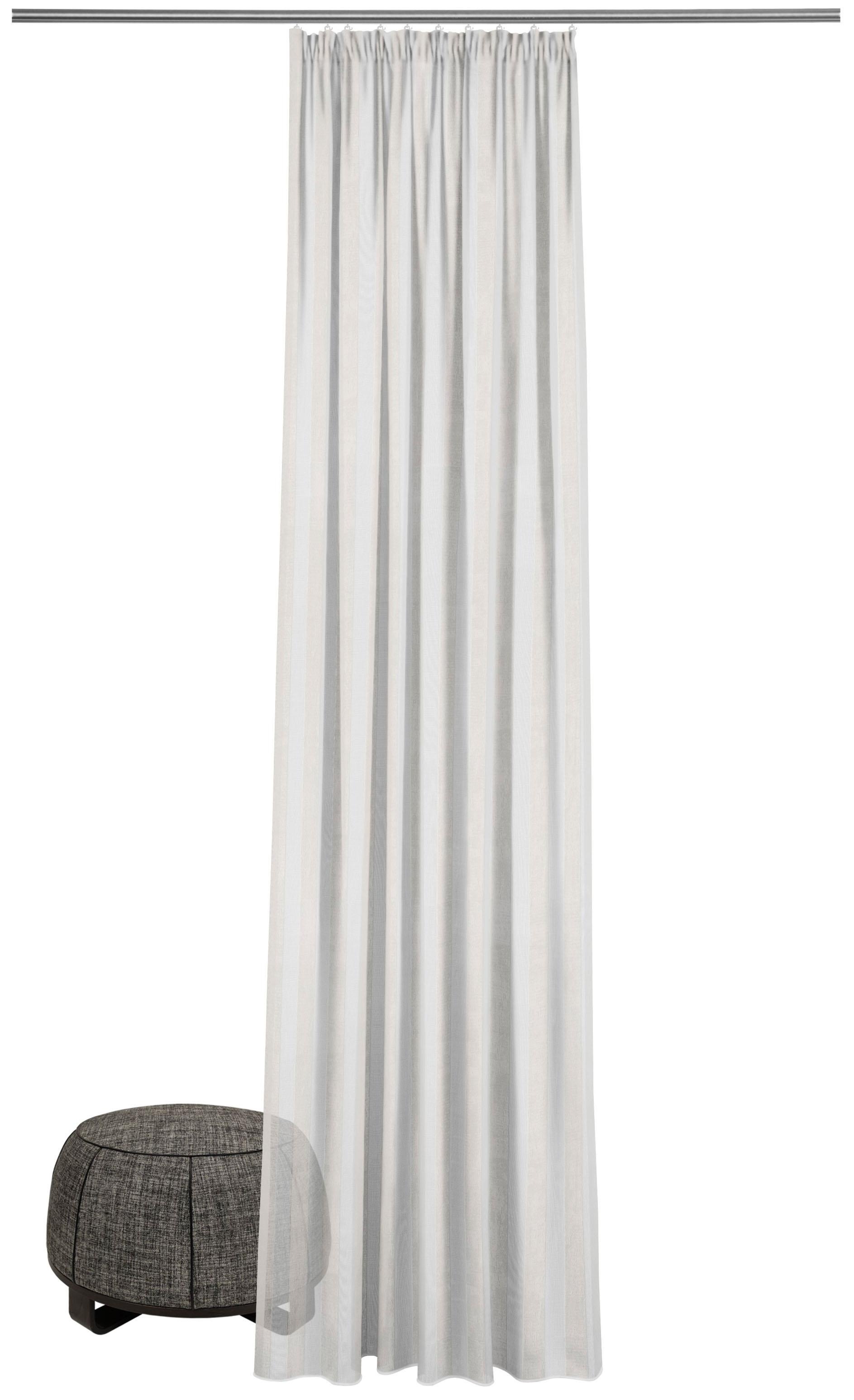 Image of ADO Goldfarbenkante Gardine nach Mass »Siena«, (1 St.), halbtransparent, elegante Blockstreifen, Jacquard-Struktur bei Ackermann Versand Schweiz