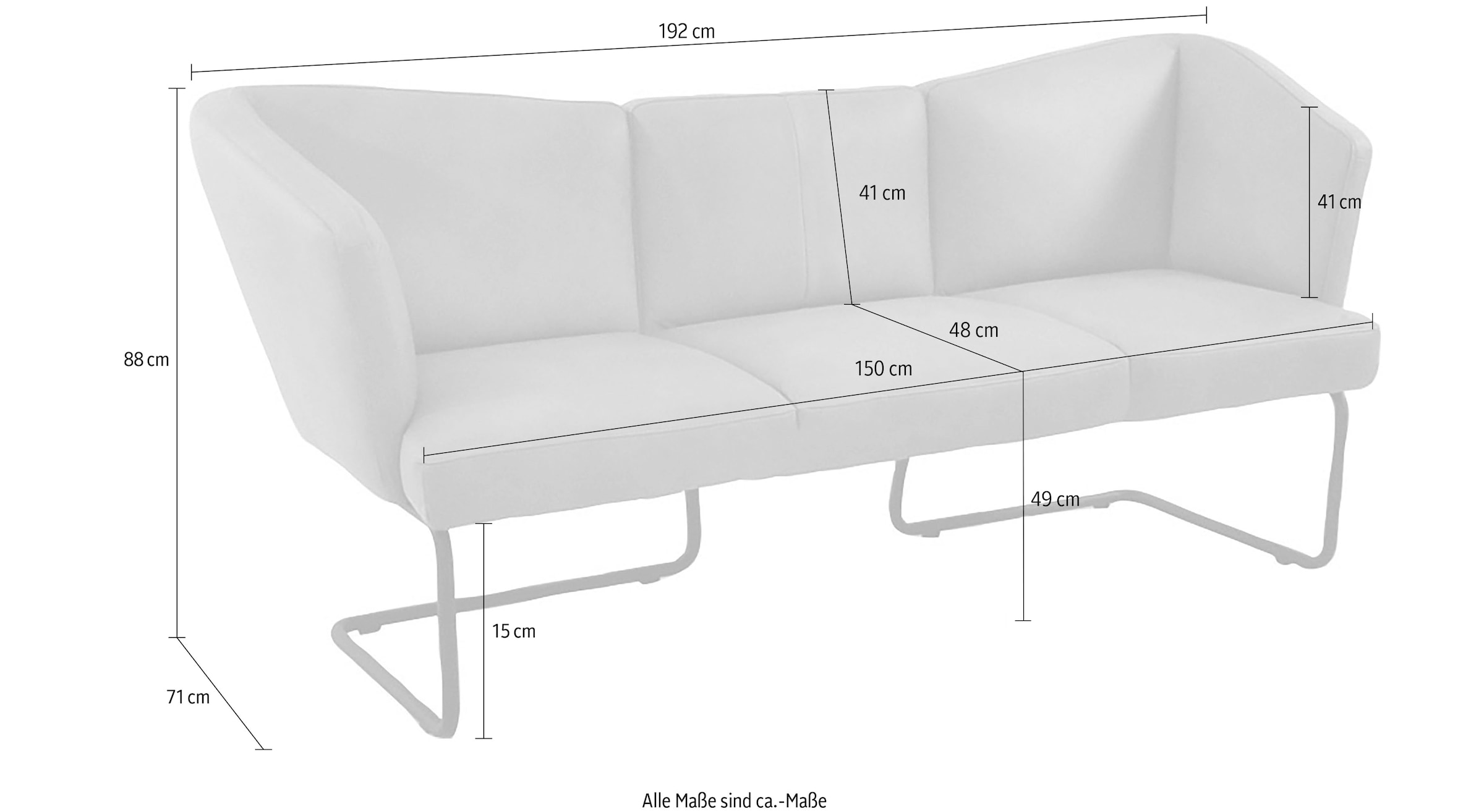 K+W Komfort & Wohnen »Mikkado Tube« in abgerundeter Form, Rundrohrkufe lang, in 2 Breiten 192 oder 242 cm