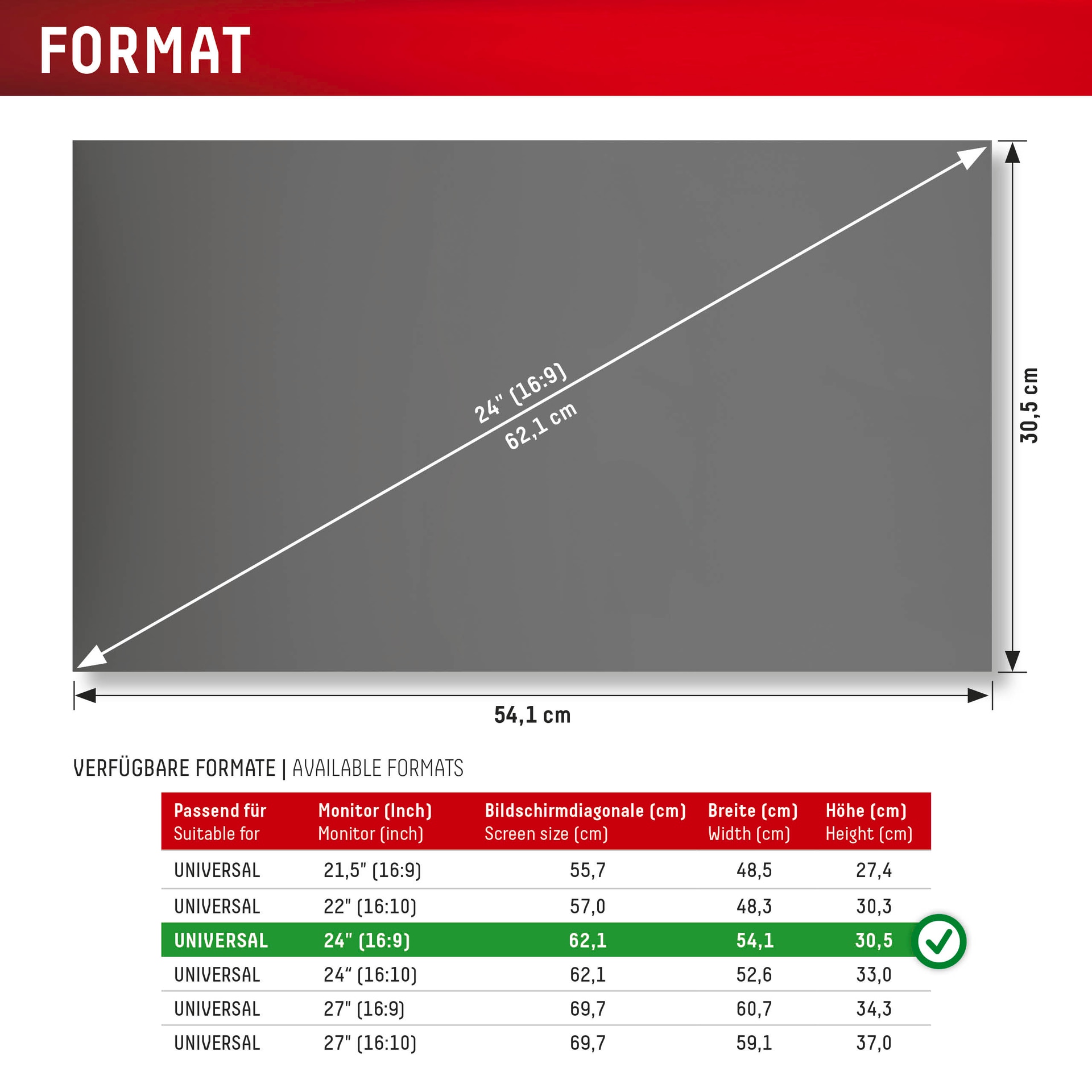 Displex Displayschutzfolie »Privacy Safe Blickschutzfilter« für Universell für Monitore mit  24 (16:9) Blickschutzfolie, Schutzfolie, Bildschirmschutz, kratz- & stossfest