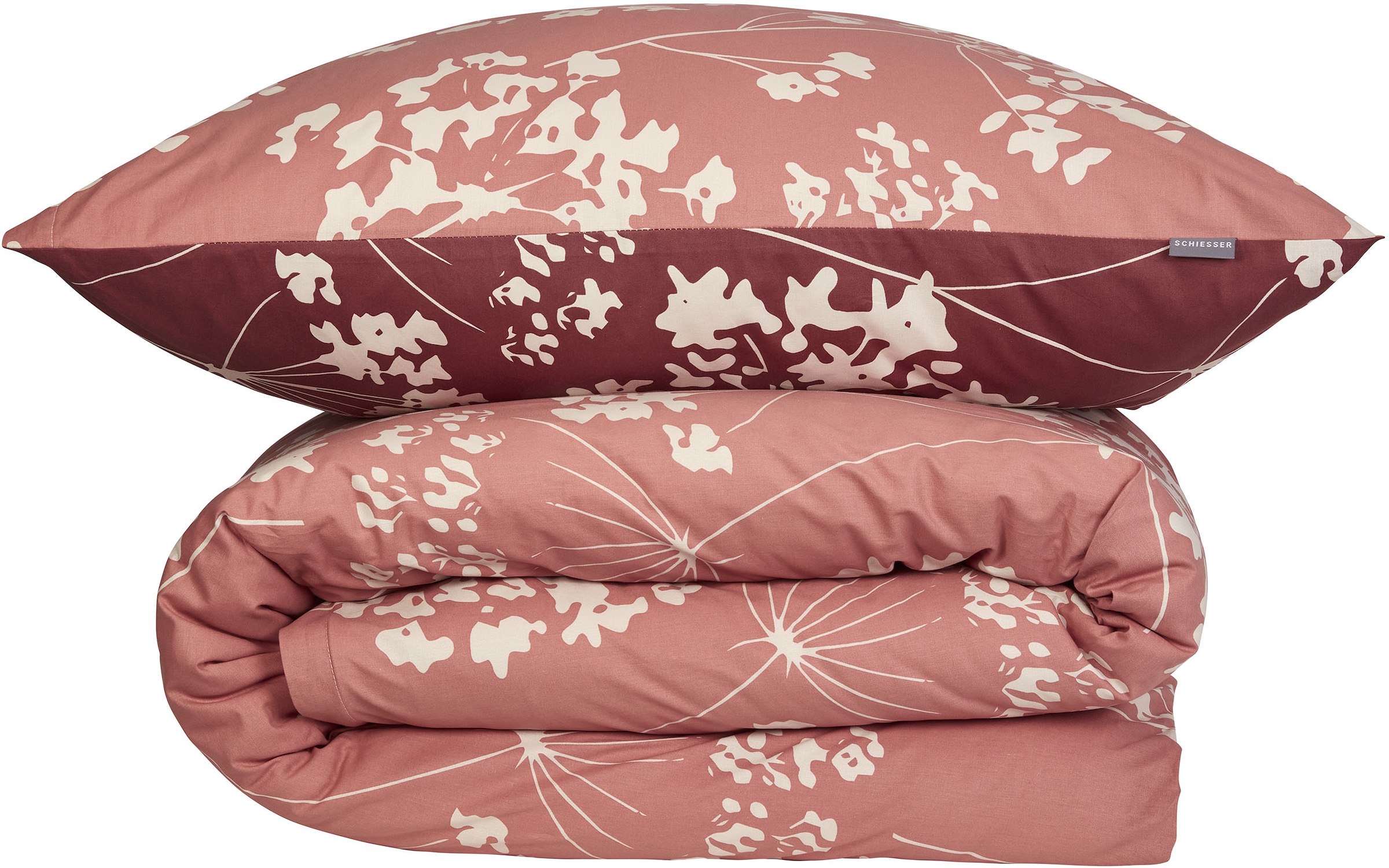 Schiesser Linge de lit réversible »Alyssa aus weicher Baumwolle mit feinen Blüten bedruckt« 2 cuis Made in Green