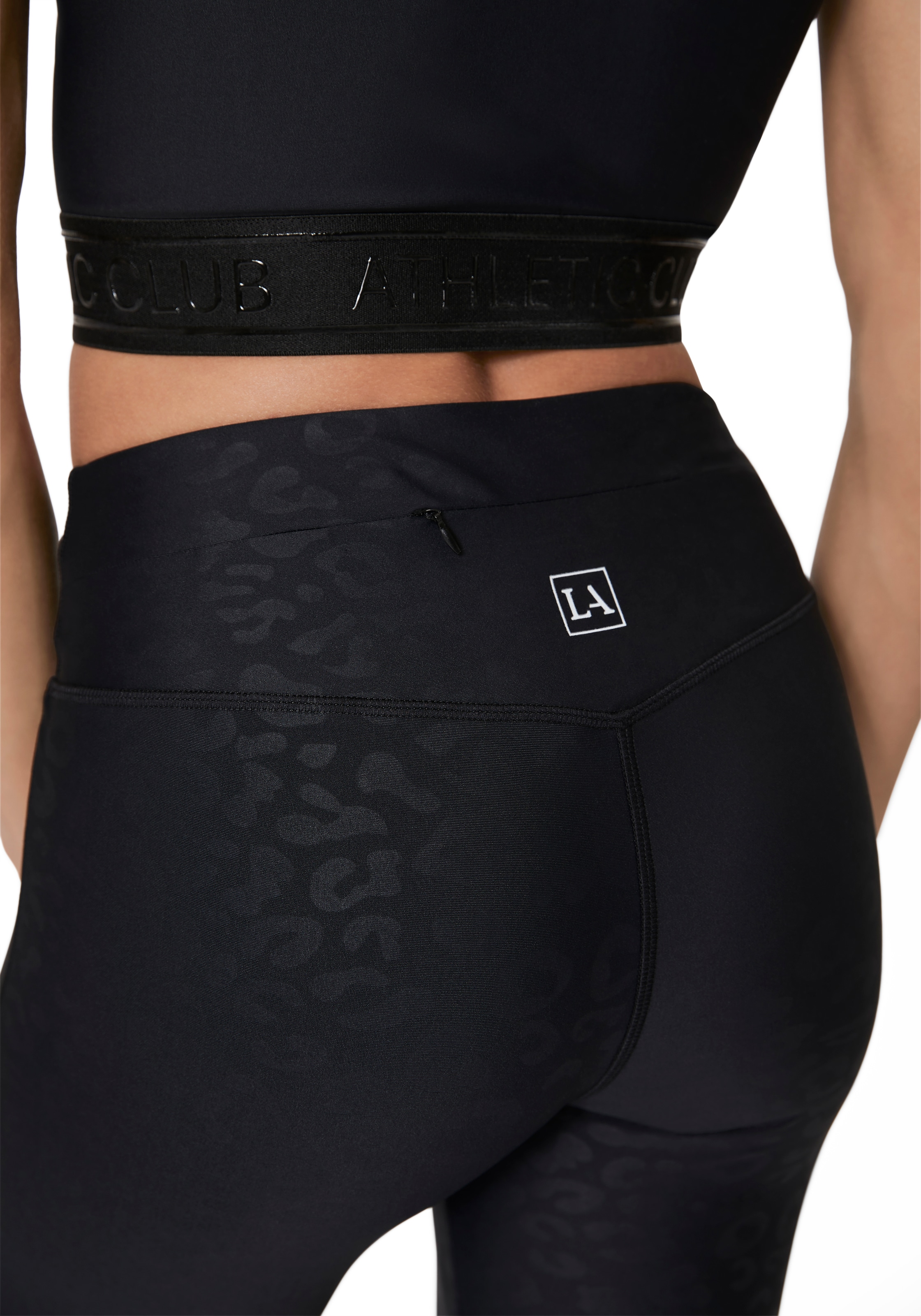 LASCANA ACTIVE Funktionsleggings »/Sportleggings«, mit V-förmigen Bündchen in Leo-Optik