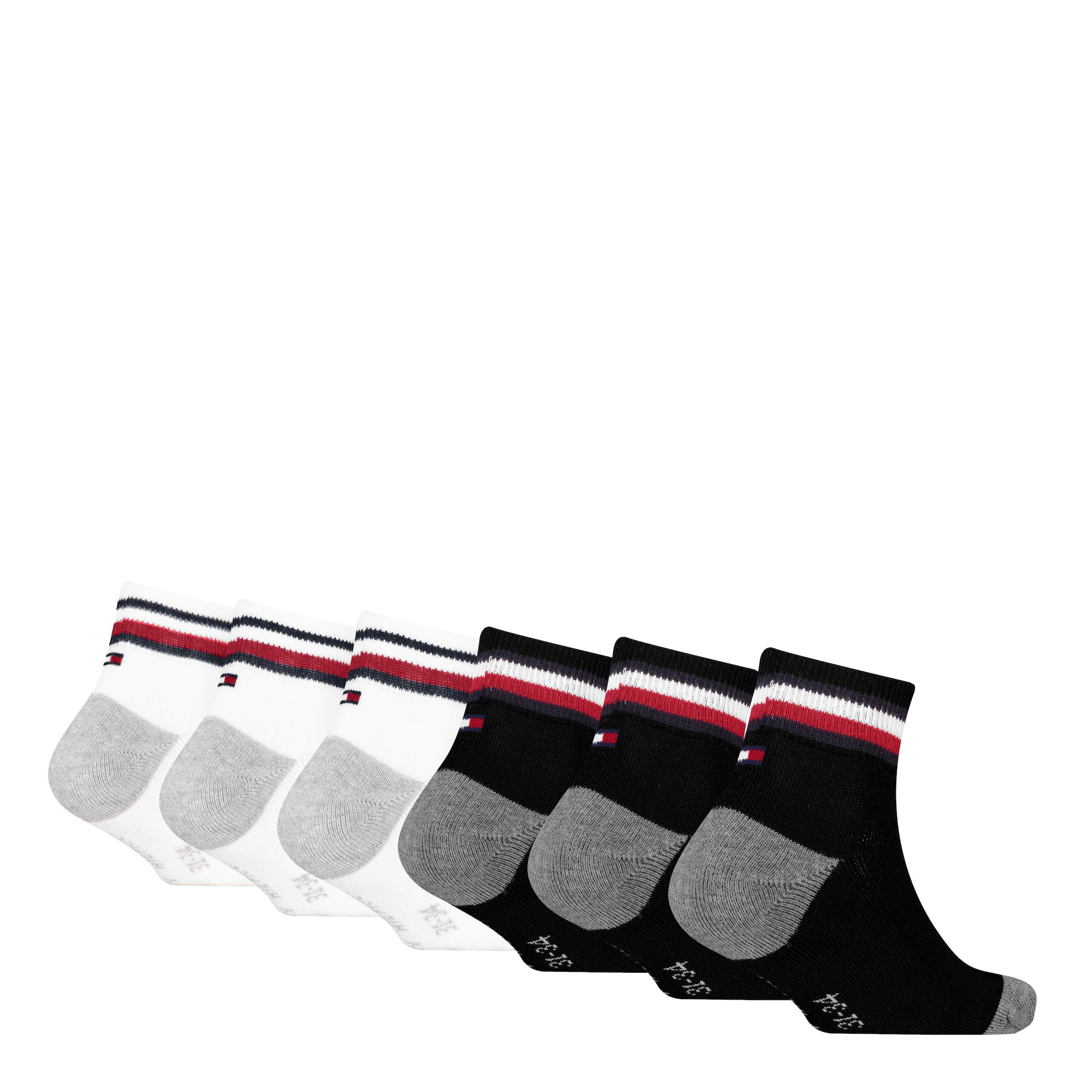 Tommy Hilfiger Kurzsocken »TH KIDS ICONIC SPORTS QUARTER 6P ECOM« 6 Paar,  Gepolsterte Sohle für Stossdämpfung und zusätzlichen Komfort