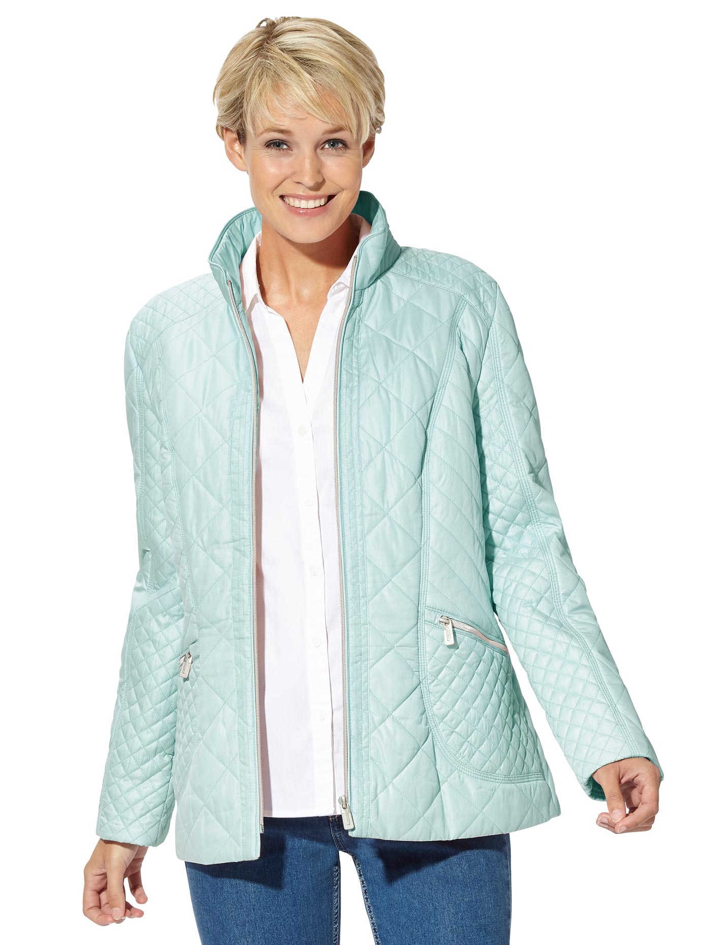 Jacke mit verschiedenen Stepp-Partien