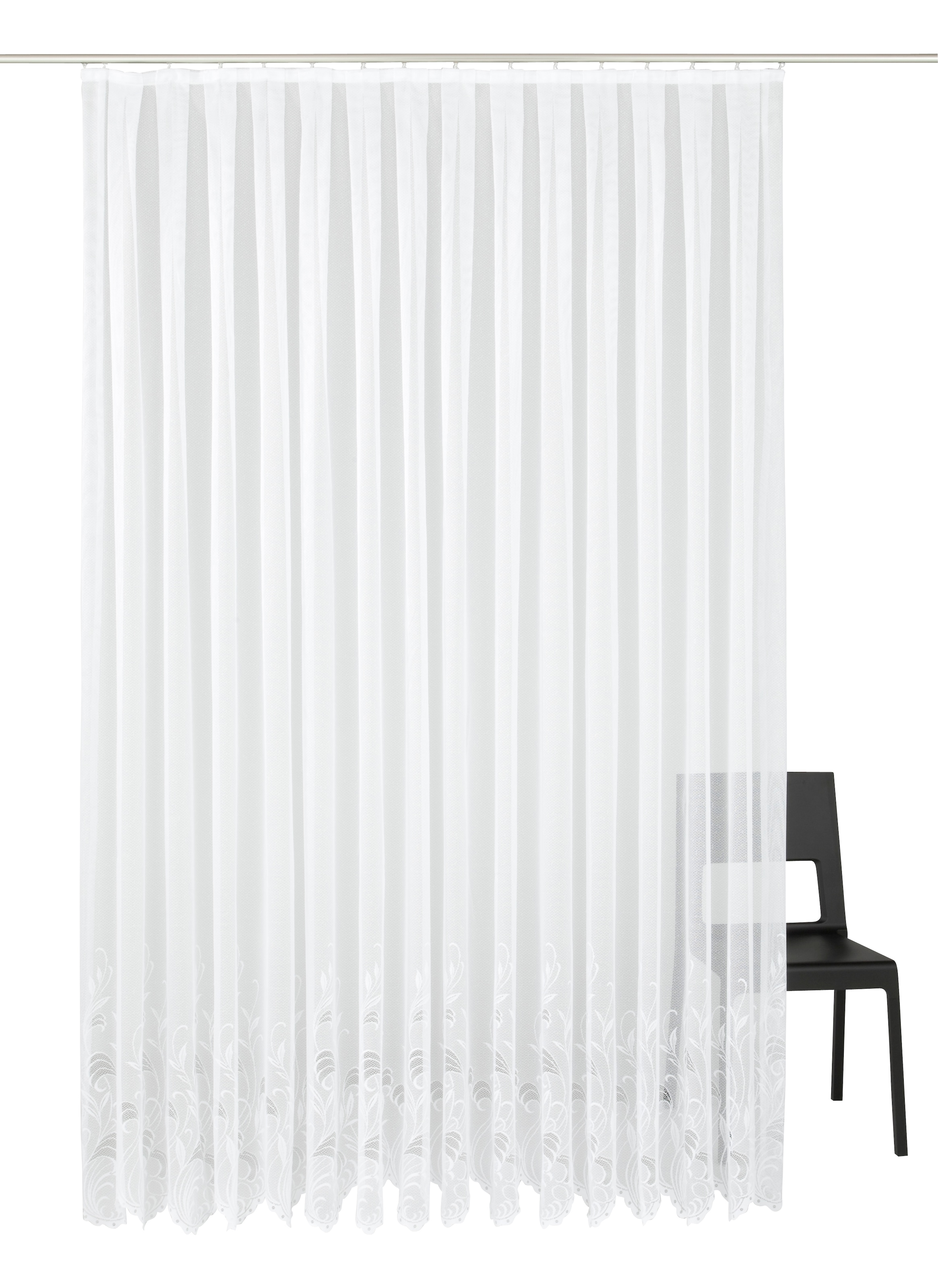 Image of Weckbrodt Gardine "Jacqu" Kräuselband 1 Stk. tlg. feste Falten, Jacquard, halbtransparent, Bordüre, nach Mass, Store