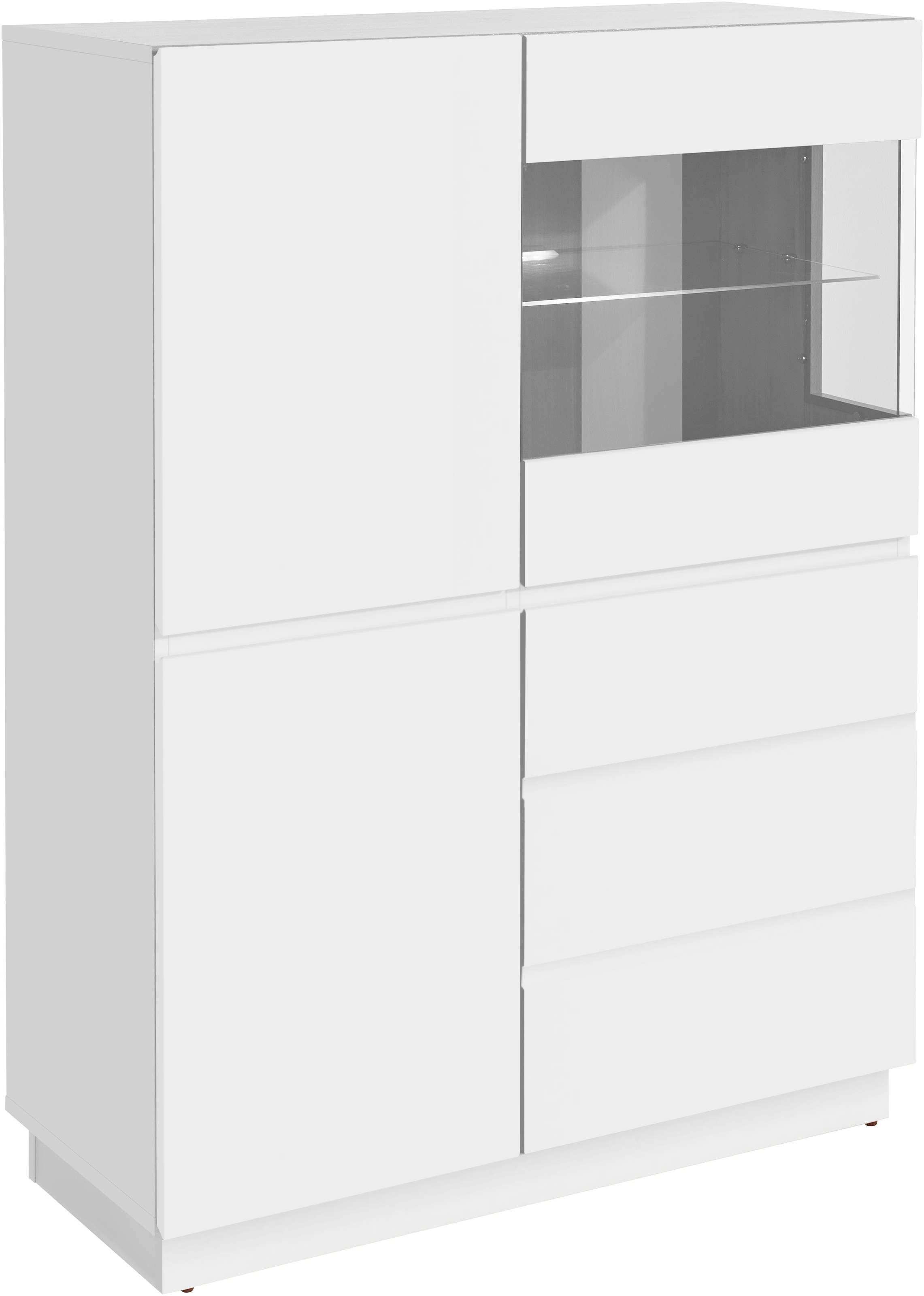 Home affaire Highboard »Laima«, Vitrine, Höhe 120 cm, teilmassiv, FSC®-zertifiziert