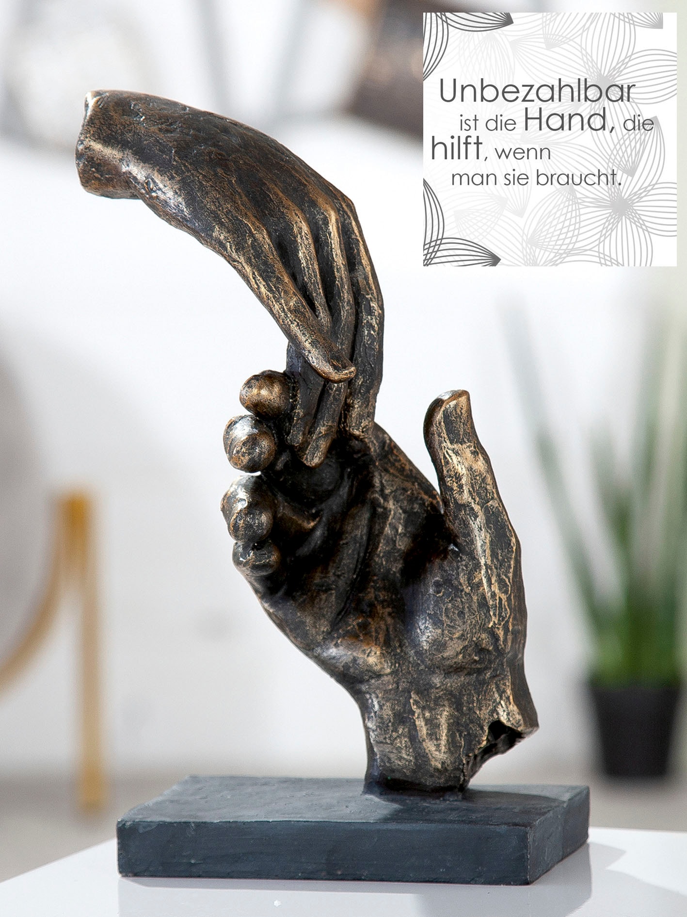 Casablanca by Gilde braun »Skulptur Dekofigur kaufen Two bronzefarben«, hands