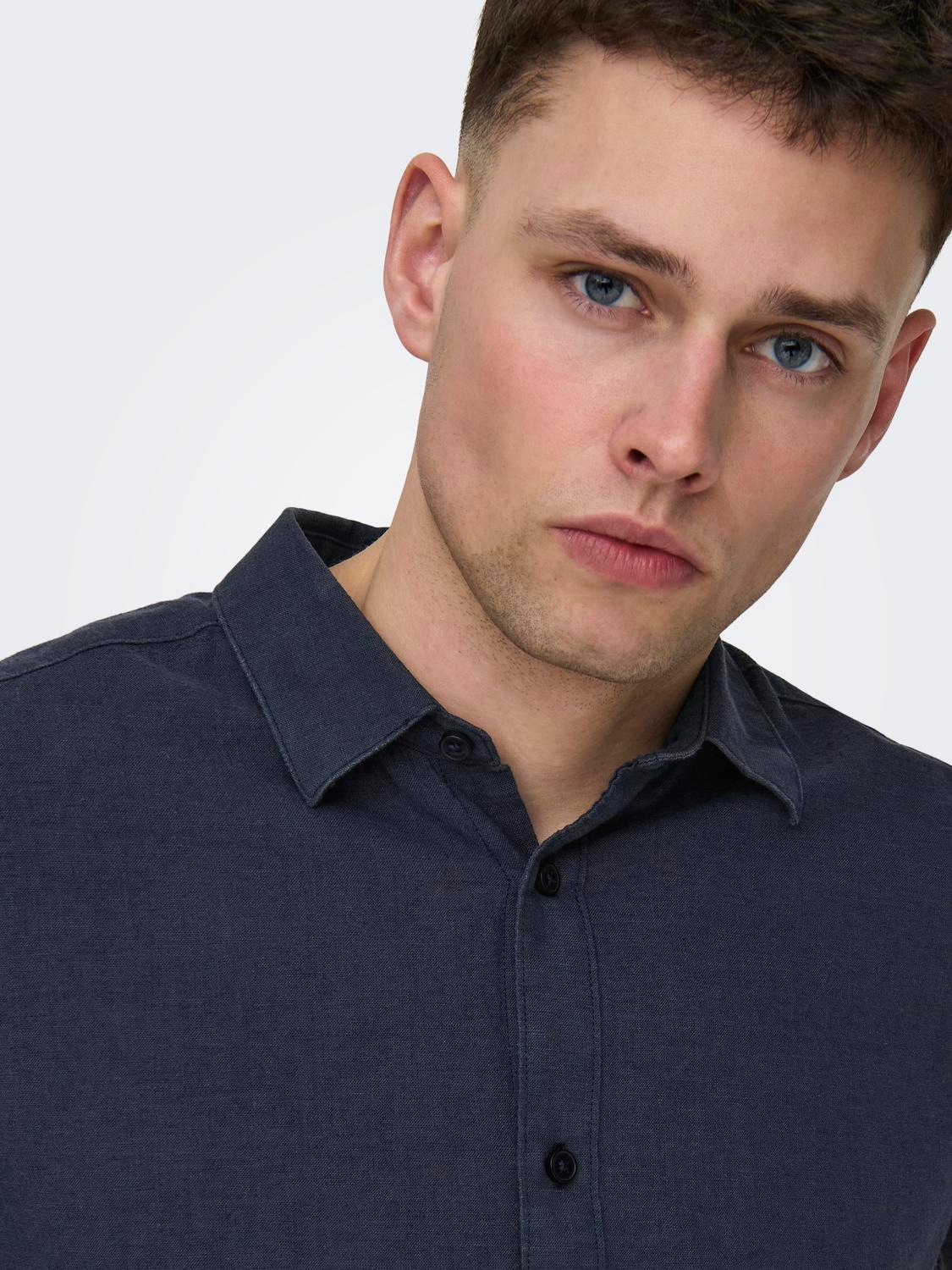 ONLY & SONS Langarmhemd »ONSCAIDEN LS SOLID LINEN SHIRT NOOS«