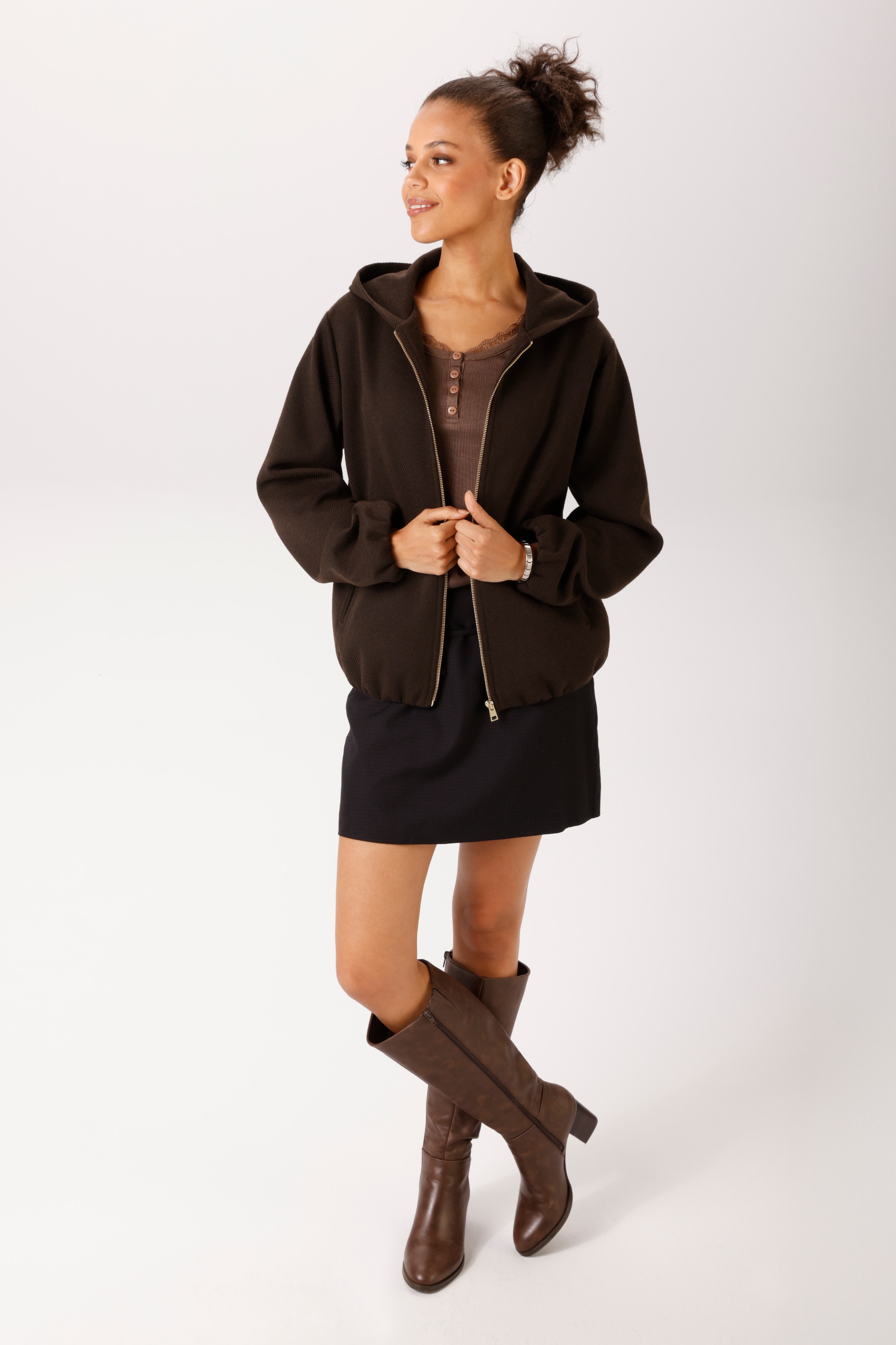 Aniston CASUAL Veste polaire avec capuche avec capuche - NOUVELLE COLLECTION