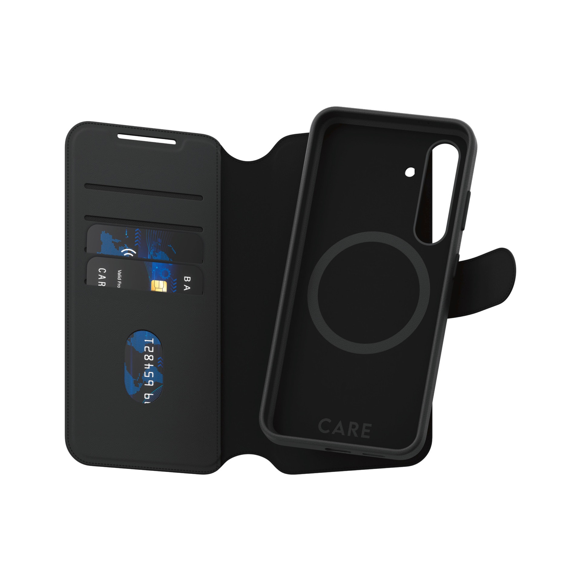 CARE by PanzerGlass Handyhülle »Magnetic QI Tango Two-in-One Wallet Case für Samsung Galaxy S25«, Backcover, Schutzhülle, Handyschutzhülle, Case, Schutzcase, stossfest