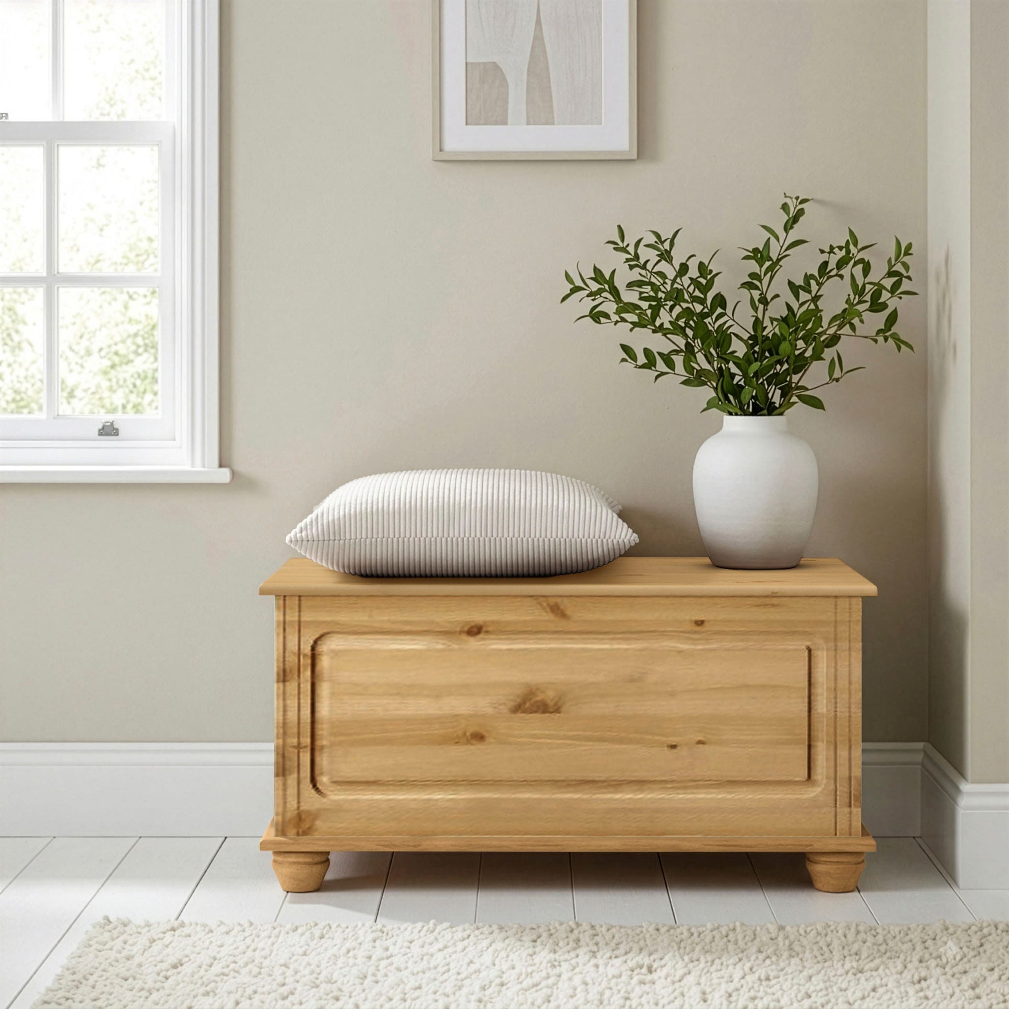 GOODproduct Sitztruhe »Finca« aus massivem Kiefernholz, 85 x 43 x 45 cm, mit praktischem Stauraum
