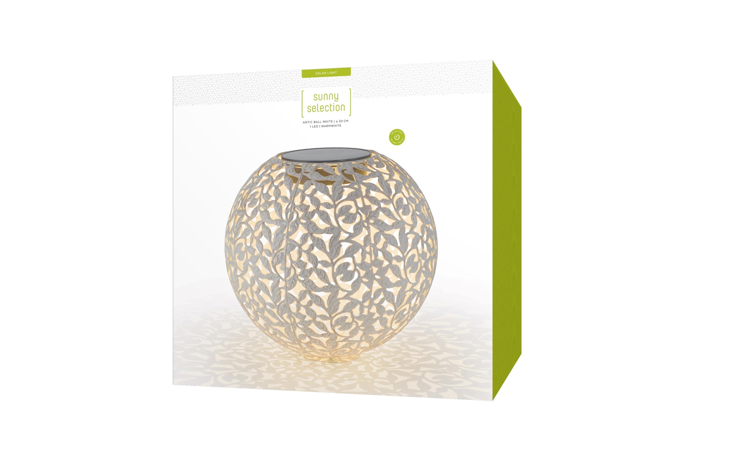 STT LED Gartenleuchte »Ball Solar Antic 30 cm Weiss«