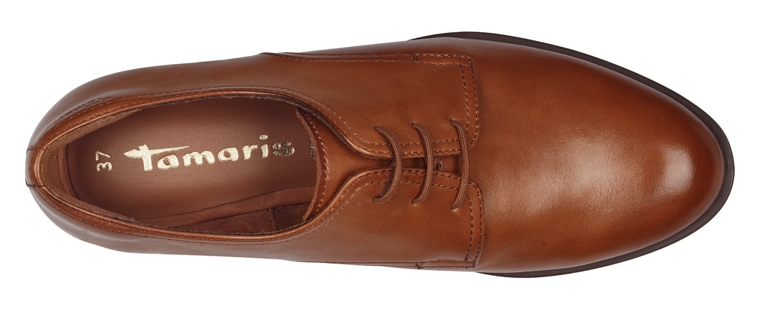 Tamaris Chaussure à lacets  , Blockabsatz, Halbschuh, Businessschuh mit Ziernähten