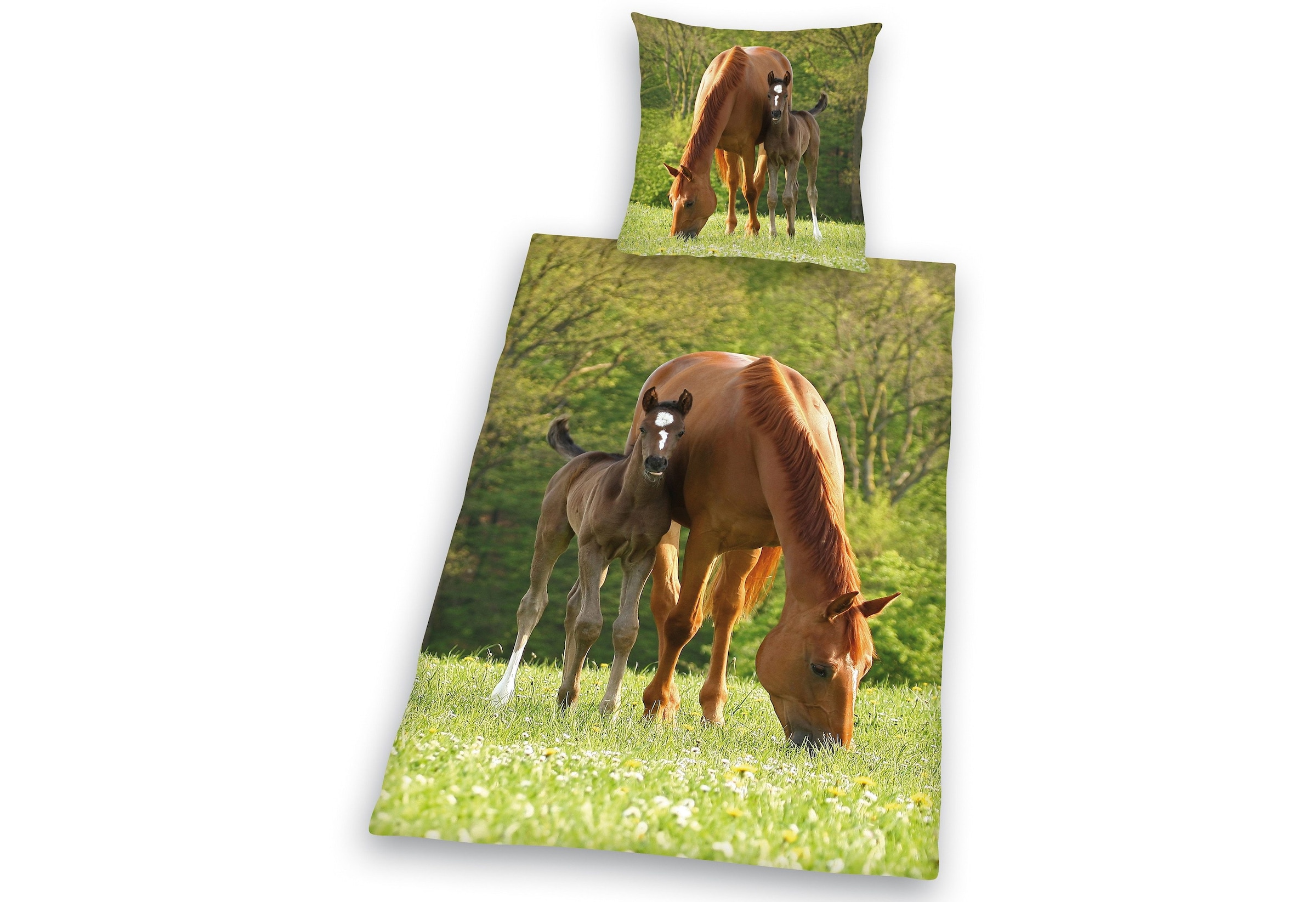 Image of Herding Young Collection Kinderbettwäsche "Pferd mit Fohlen" 2 Stk. für Pferdefreunde