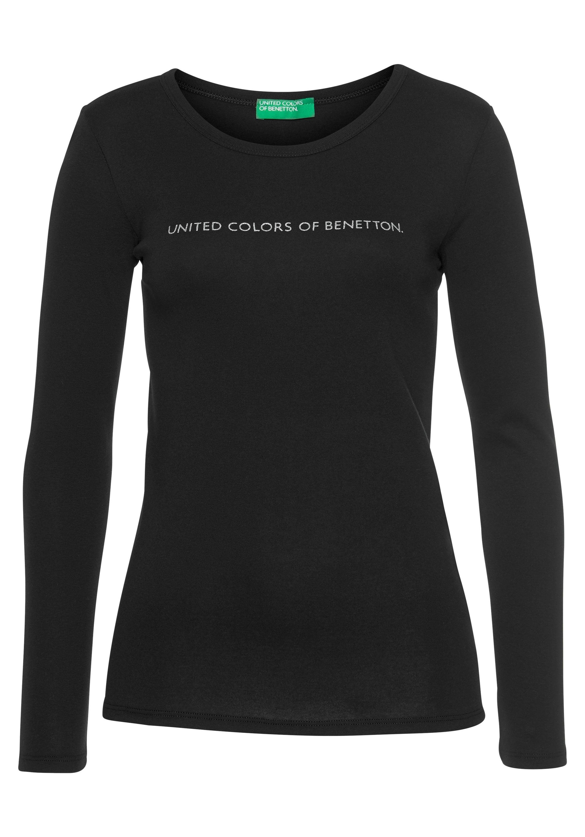 Image of United Colors of Benetton Langarmshirt, mit Glitzer-Print vorn bei Ackermann Versand Schweiz
