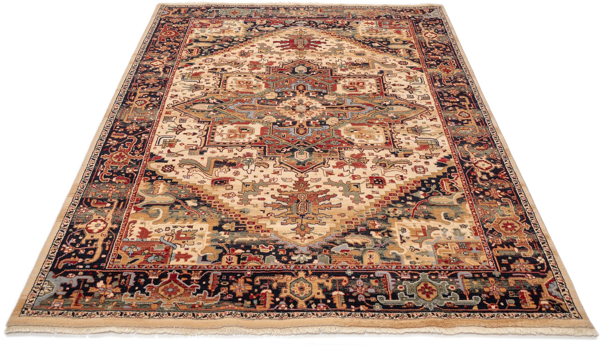 Image of THEKO Wollteppich "Saharna 2886" rechteckig 10 mm Höhe reine Wolle, Orient-Optik, mit Fransen
