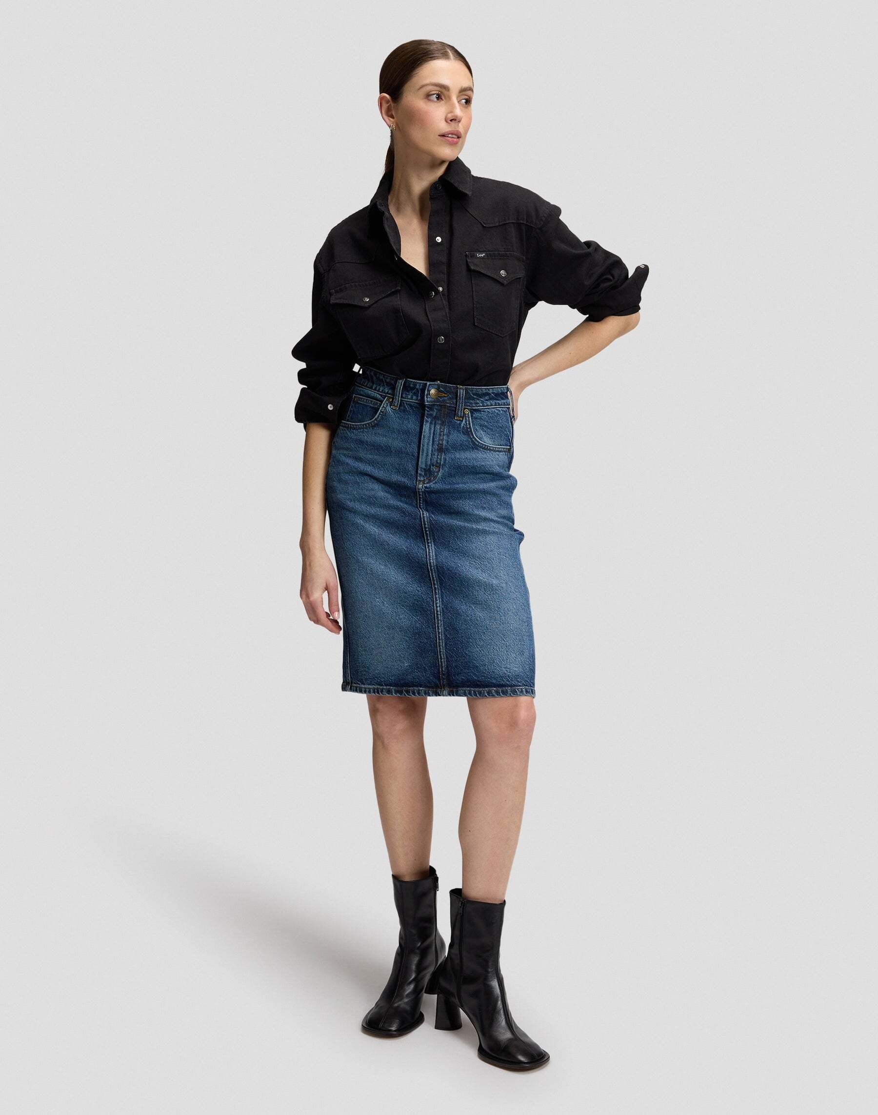 Lee® Jupe en jean »Lee Jeansrock Midi«