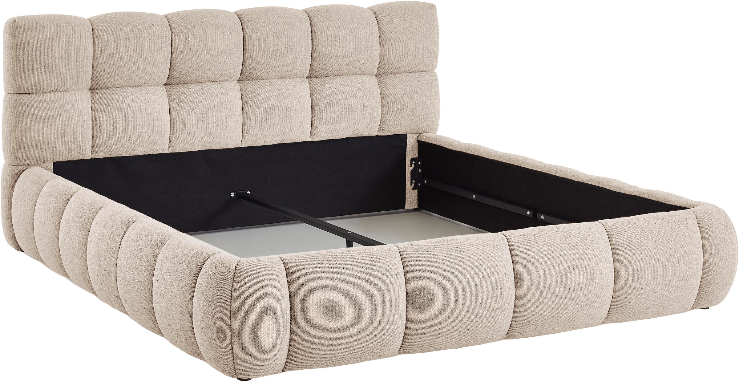 GOODproduct Polsterbett »Sennor mit schönem gepolsterten Kopfteil« Polsterbett, Bezug mit Melange-Effekt