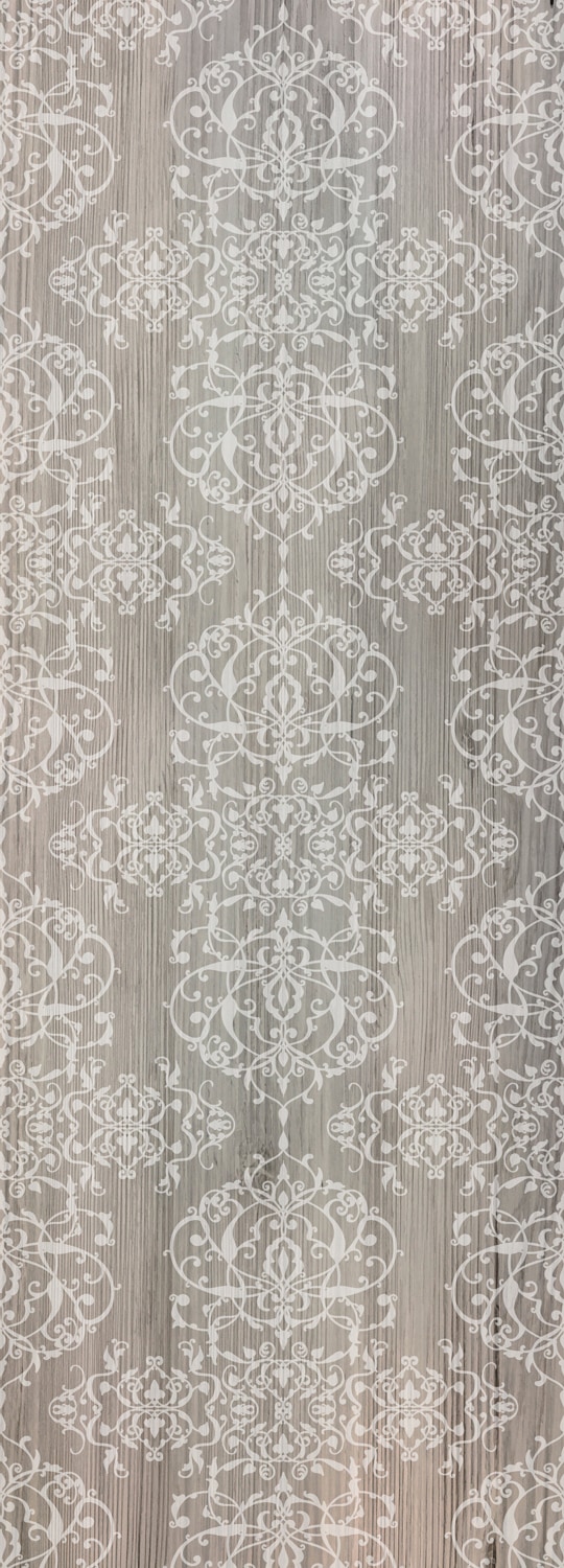 Image of queence Vinyltapete "Muster-Grau-Braun" Barock Holz Kunst bedruckt glatt 90x250cm, selbstklebend, kinderleichte Anbringung, Sticker