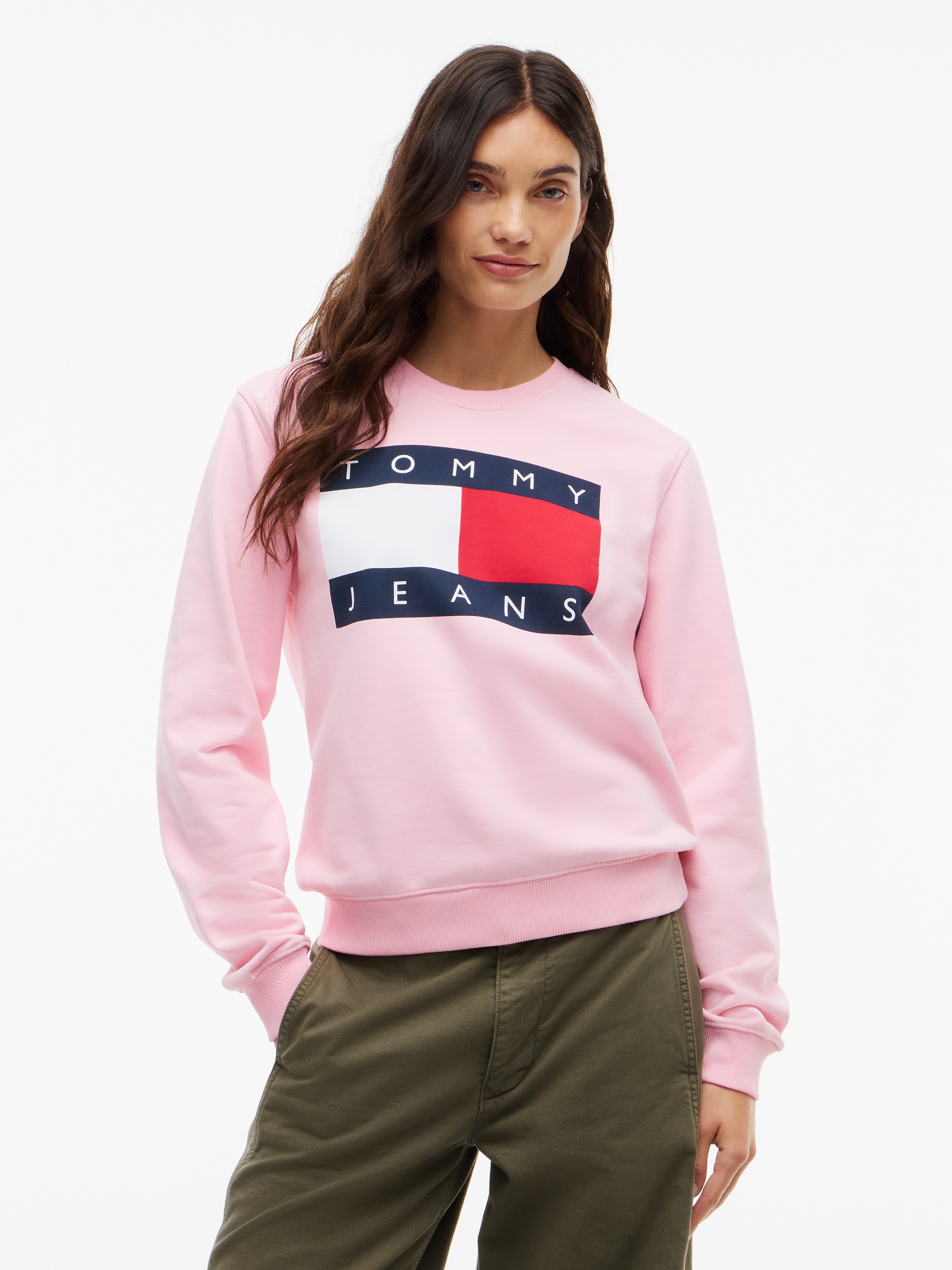 Image of Tommy Jeans Sweatshirt "TJW REG FLAG CREW", Baumwolle