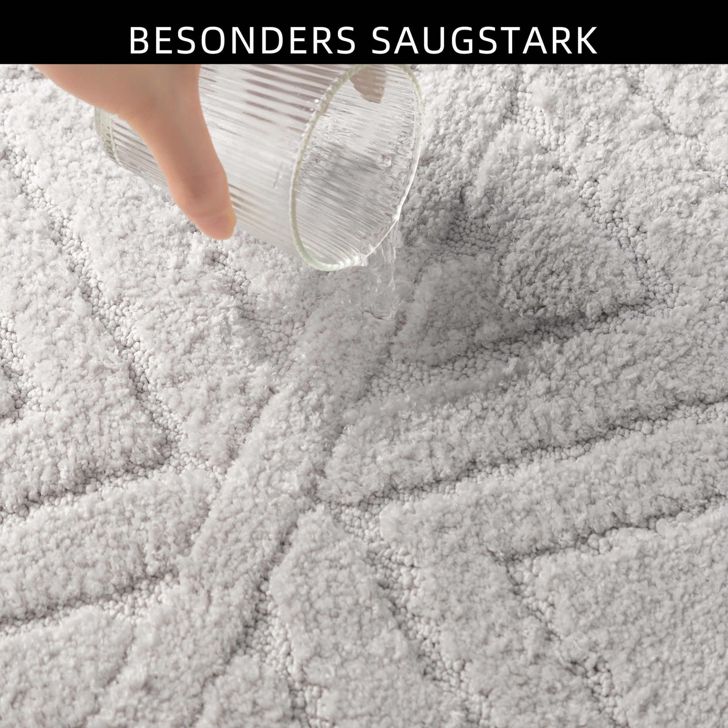 my home Badematte »Louvres, Badvorleger, Badezimmer Teppich, Duschvorleger«, rutschhemmend beschichtet, schnell trocknend, Badteppich, Uni Farben, Hoch-Tief Effekt, Boho-Style