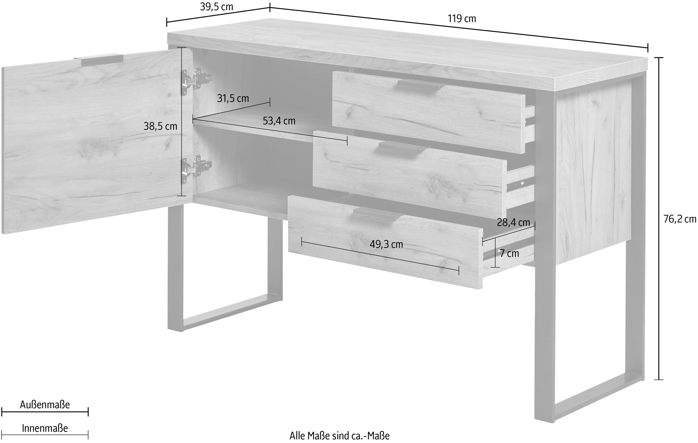 Jahnke Sideboard »LOOP« Breite ca. 119 cm