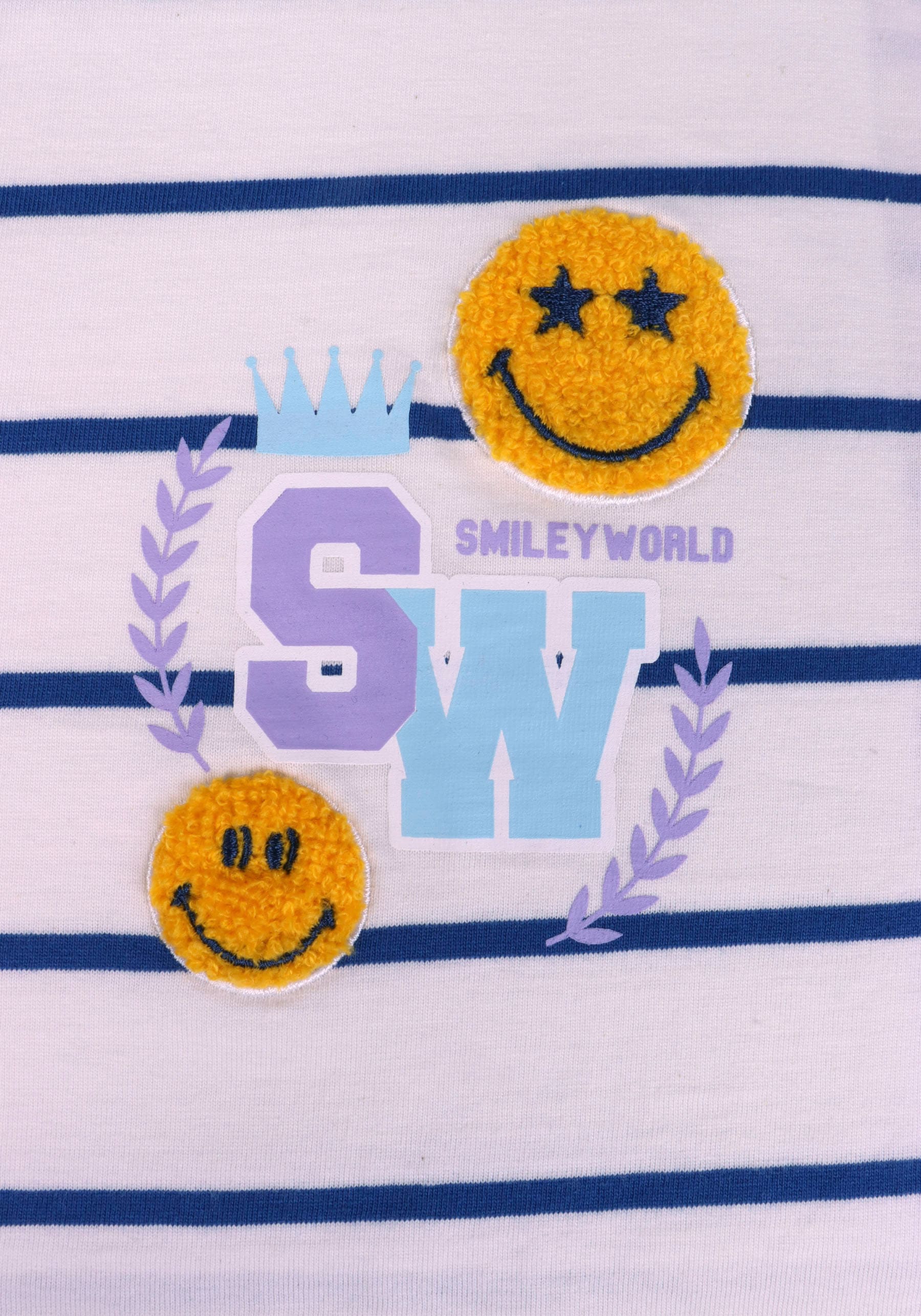 Capelli New York T-Shirt, gestreift mit Smiley Aplikation