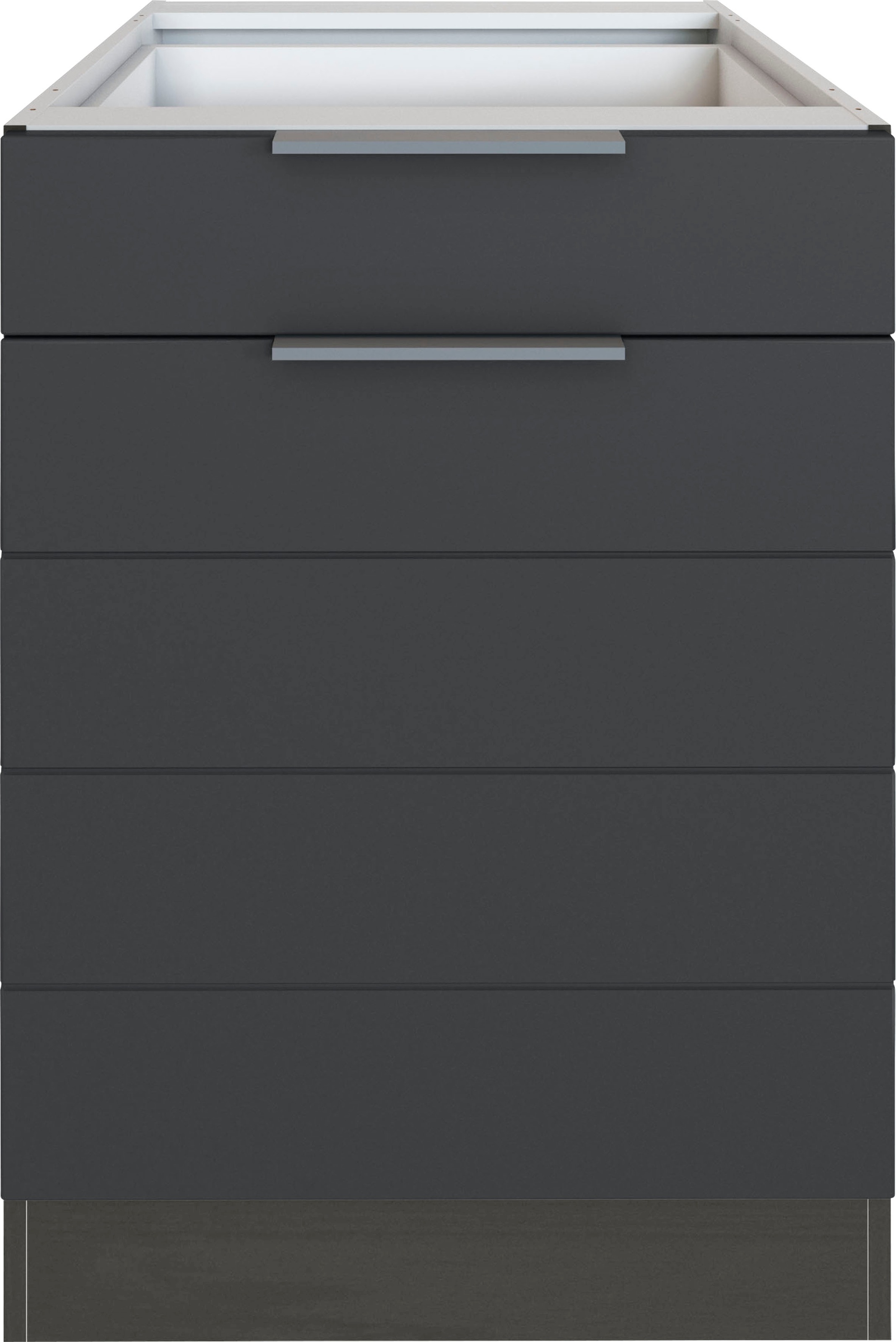 KOCHSTATION Unterschrank "KS-Luhe" 60 cm breit, hochwertige MDF-Fronten mit waagerechter Lisene
