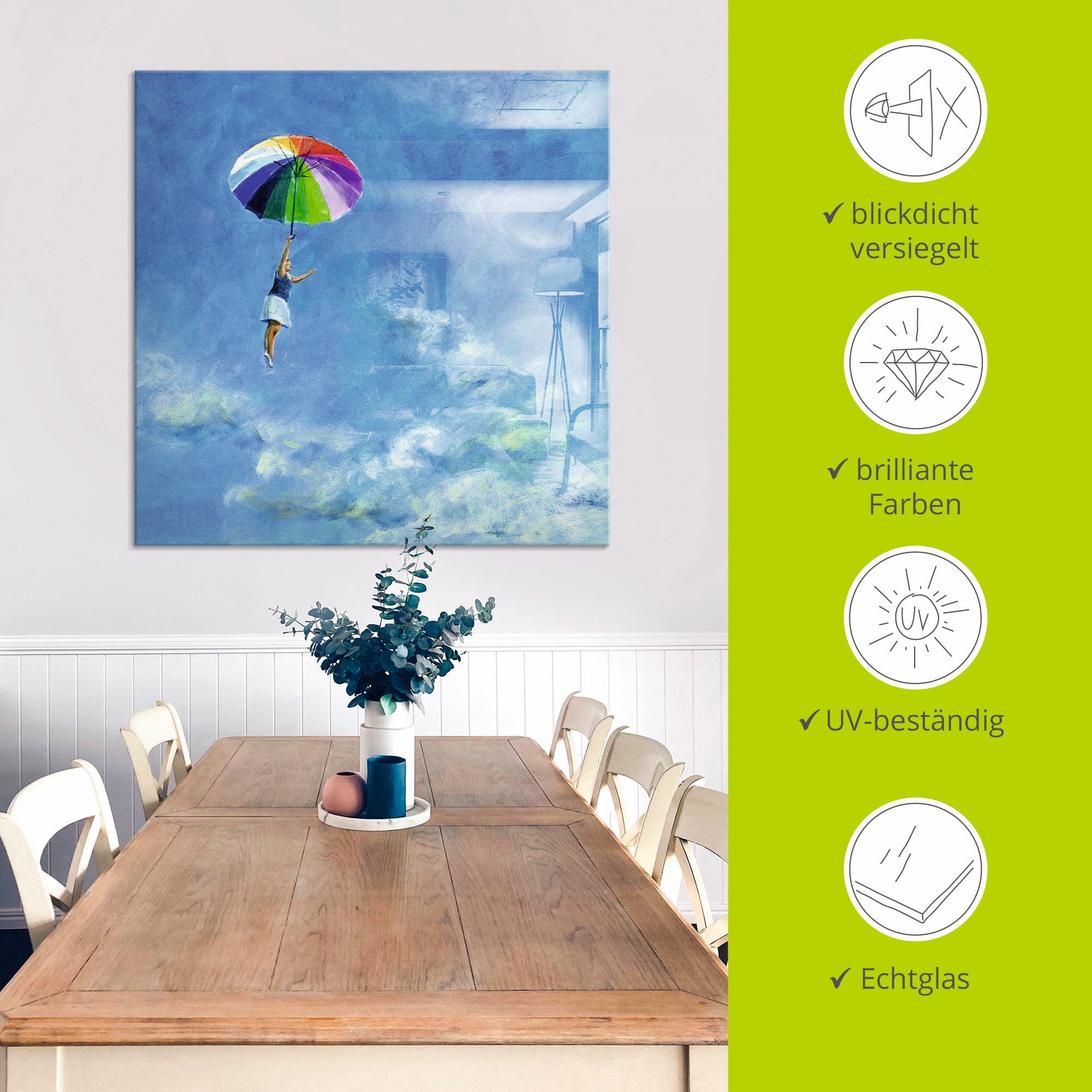 Artland Tableau en verre »Das Leben leben« 1 cuis tlg. in verschiedenen Grössen