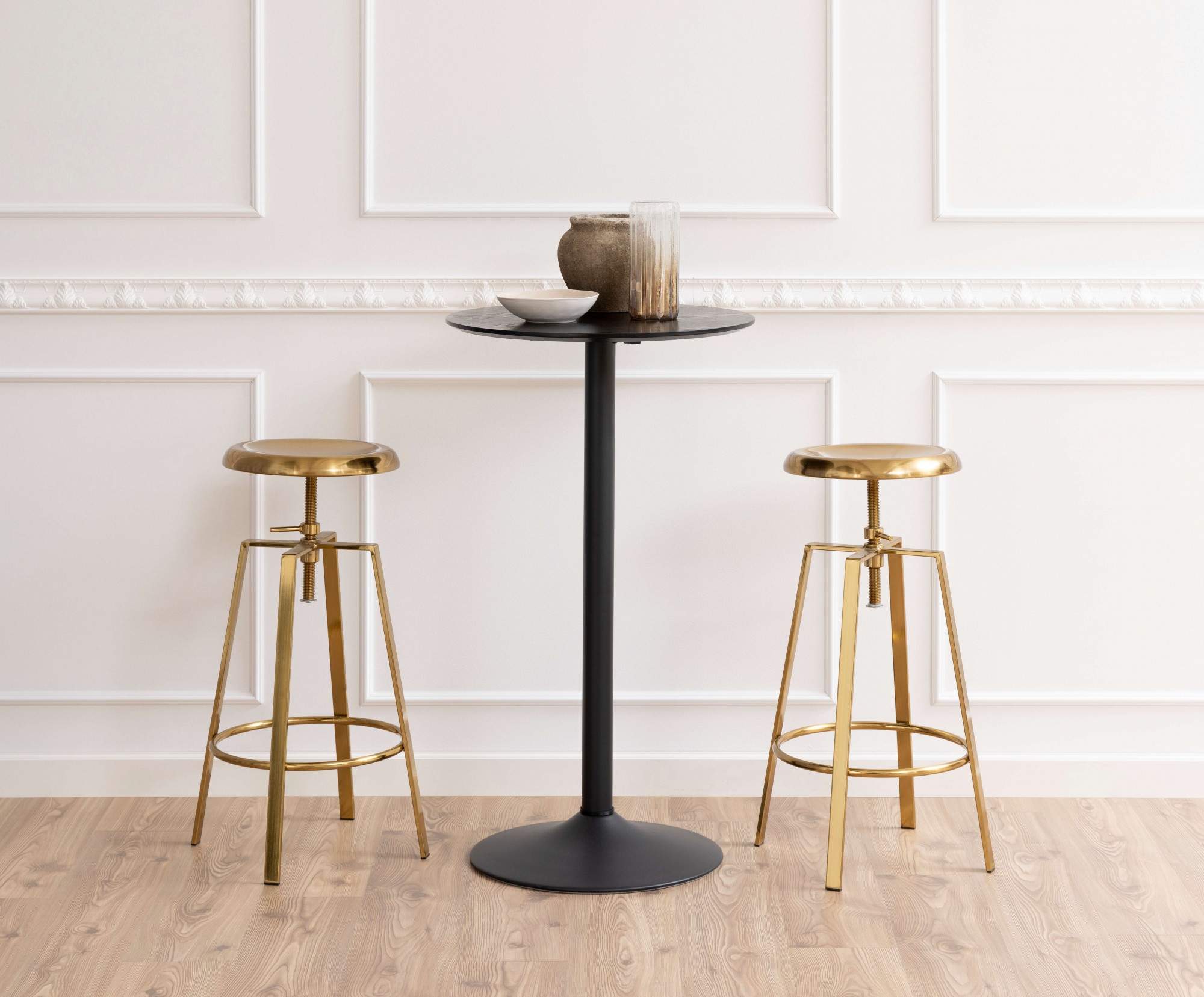 ACTONA GROUP Table de bar »Ibiza« 1 cuis tlg. Table de bar ronde Ø 60 cm, noir, avec piètement trompette