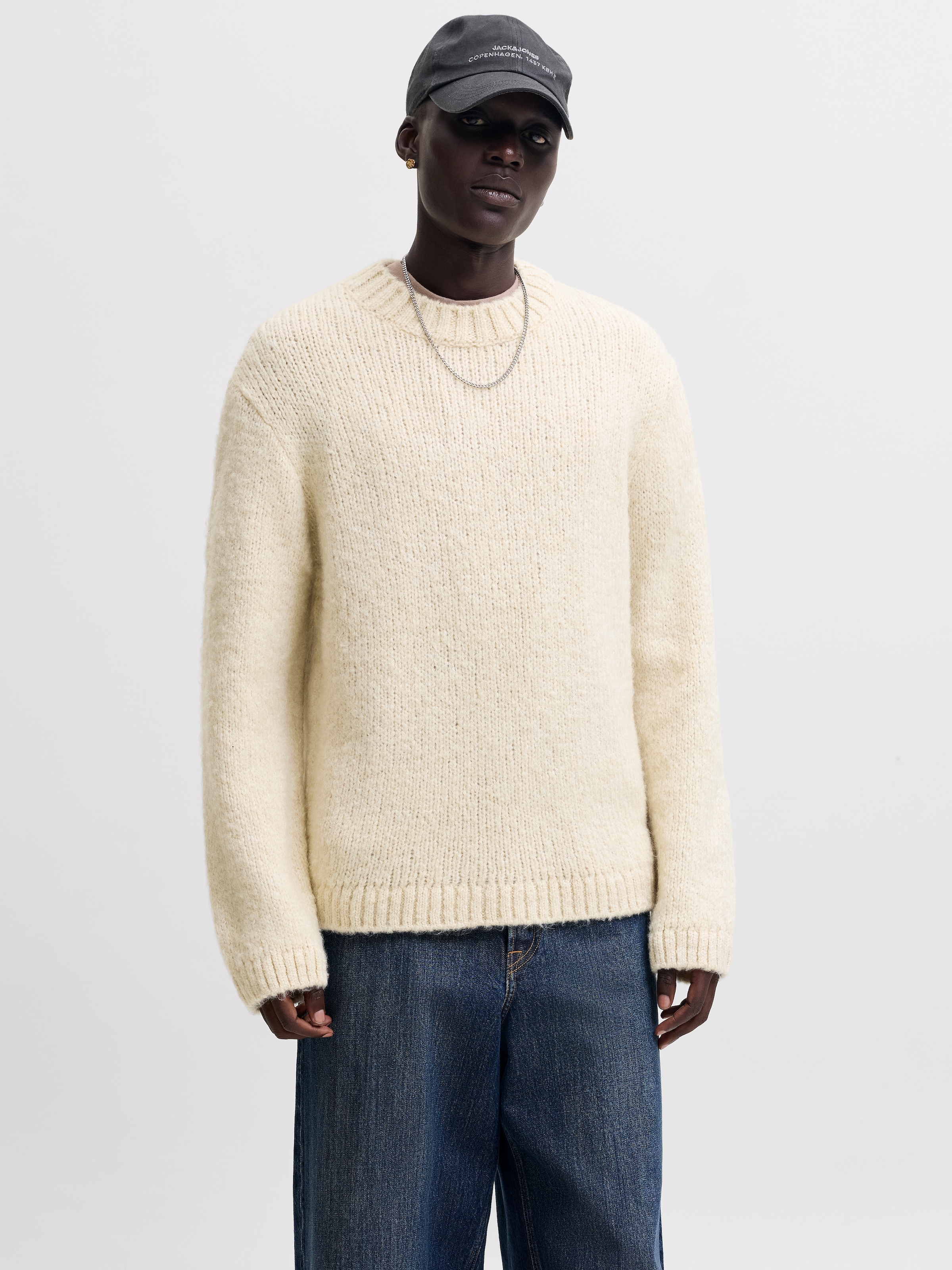 Jack & Jones Rundhalspullover »JORSALAMANCO KNIT CREW NECK« Materialmix, regular fit