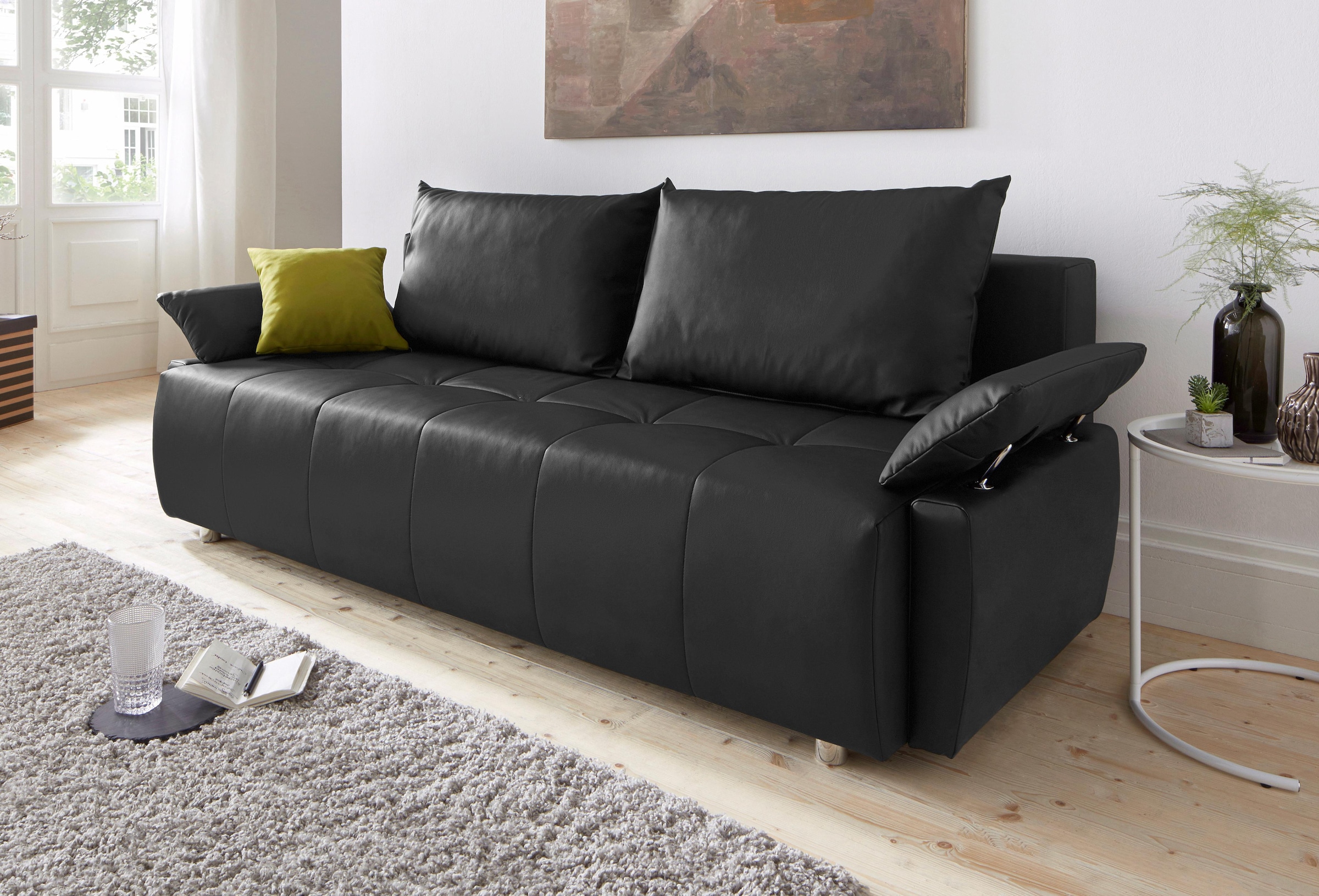 Image of COLLECTION AB Schlafsofa "Funtastic, B: 212 cm, Liegel. 145x187 cm" Bettfunktion, Bettkasten, Armteilverstellung & 1 Zierkissen, Federkern