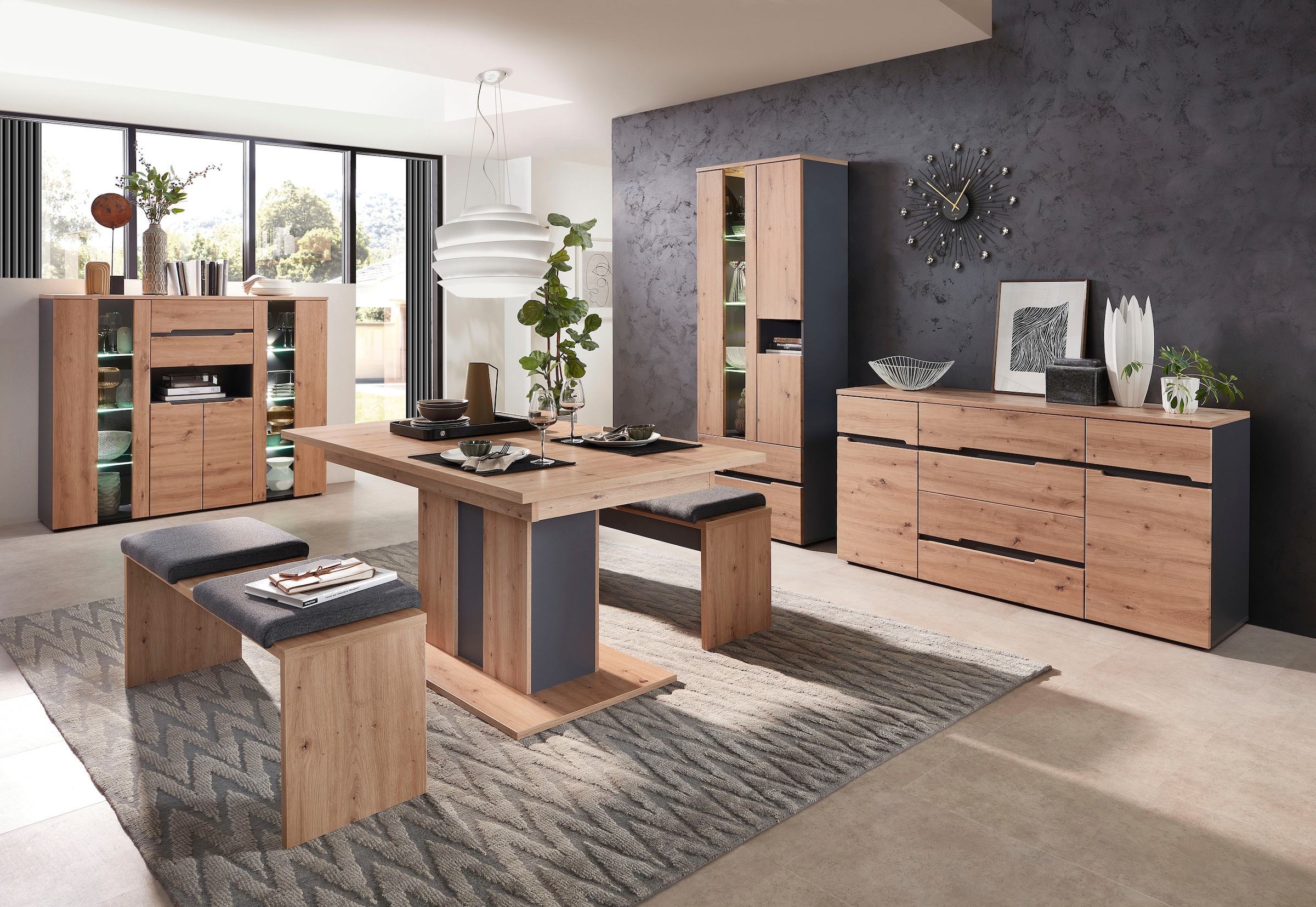 Innostyle Table de salle à manger »Memphis Esstisch,160-210x75x90cm (B/H/T)« 1 cuis tlg. avec fonction extensible
