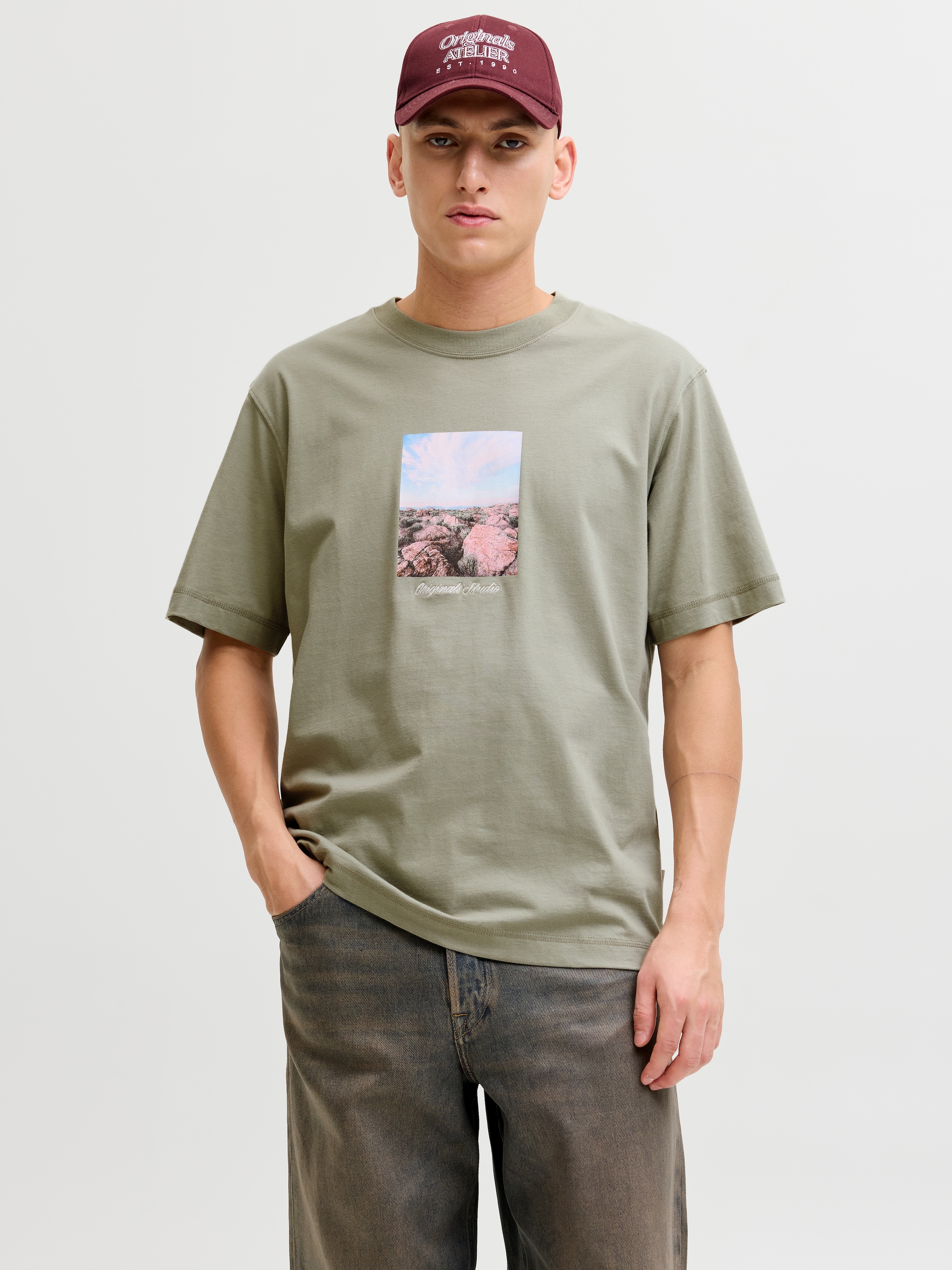 Image of Jack & Jones T-Shirt "JORNORREBRO PHOTO TEE SS CREW NECK" Baumwolle, relaxed fit