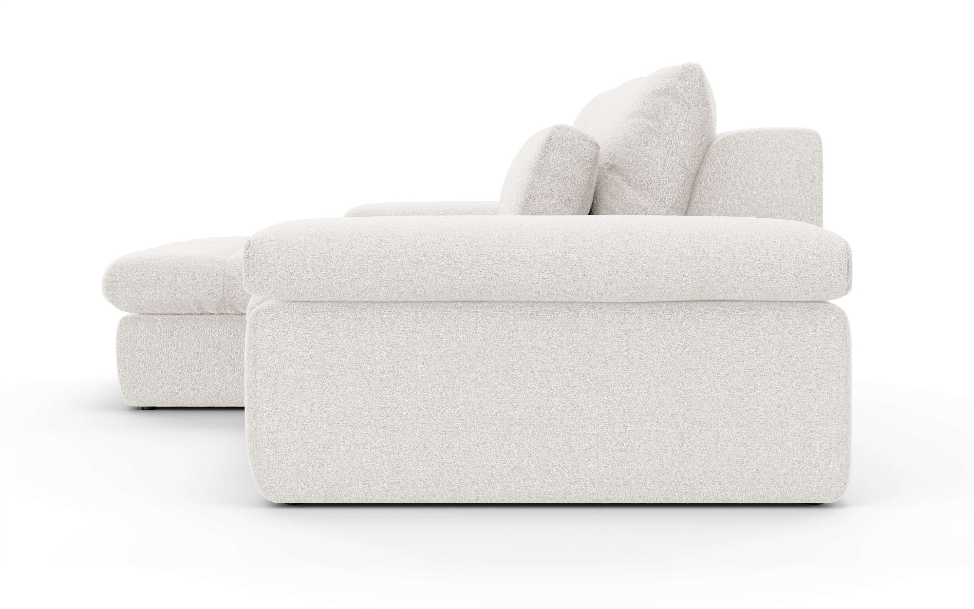 Home affaire Ecksofa »ALVERIE mit Recamiere, moderne Steppung, Masse: B/T/H 274/203/106 cm«, L-Form mit Wellenunterfederung, mit 4 Rückenkissen, pflegeleicht Stoff