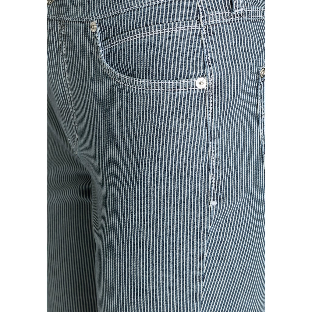 MAC Straight-Jeans »Melanie Stripe«, Figurbetonter femininer Schnitt