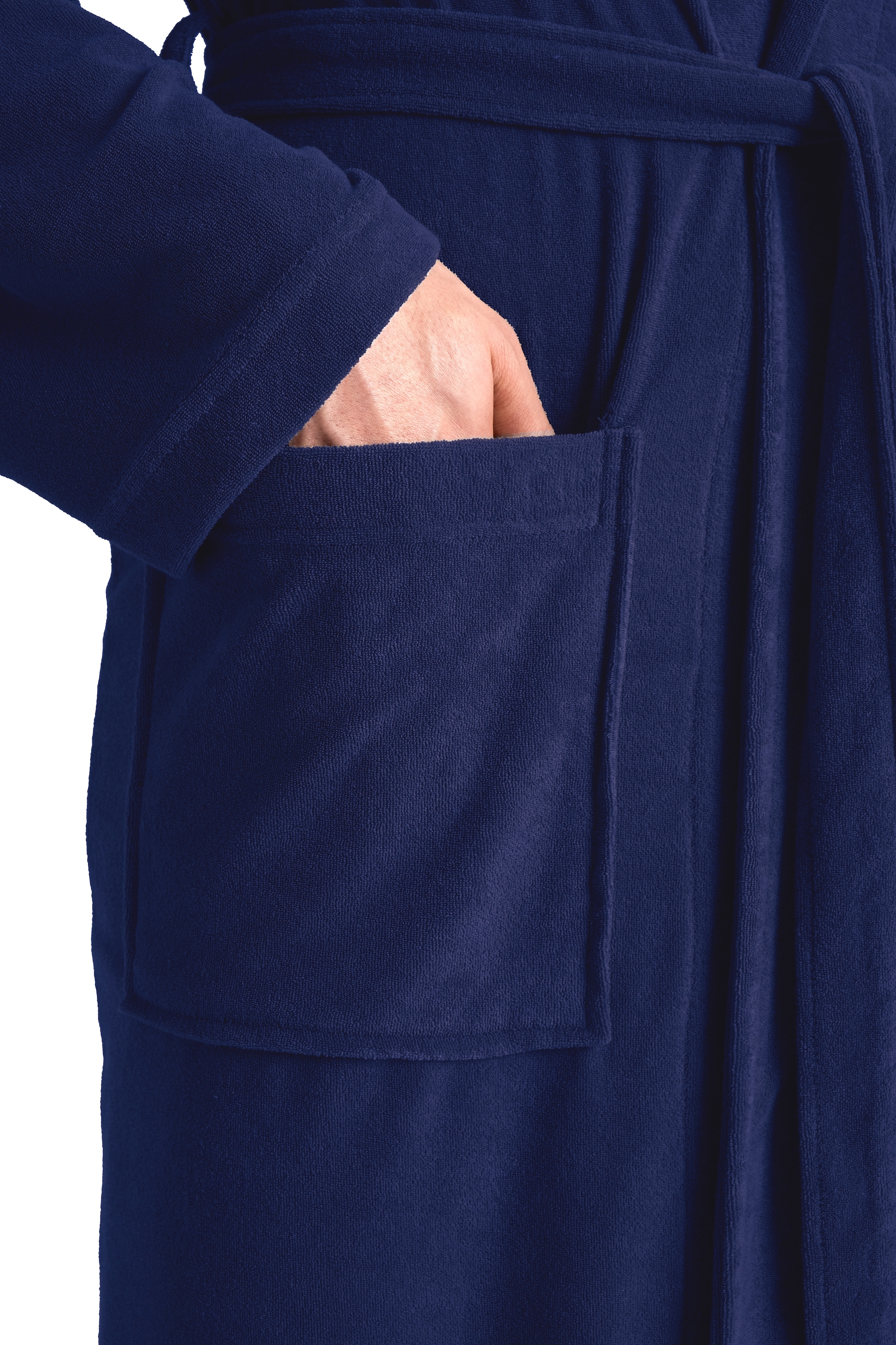 my home Peignoir de bain homme »Sina, ideal für Sauna & Spa, Hotelbademantel, Morgenmantel« 1 cuis tlg., einfarbiger Bademantel, lang, hoher Baumwollanteil, S-4XL