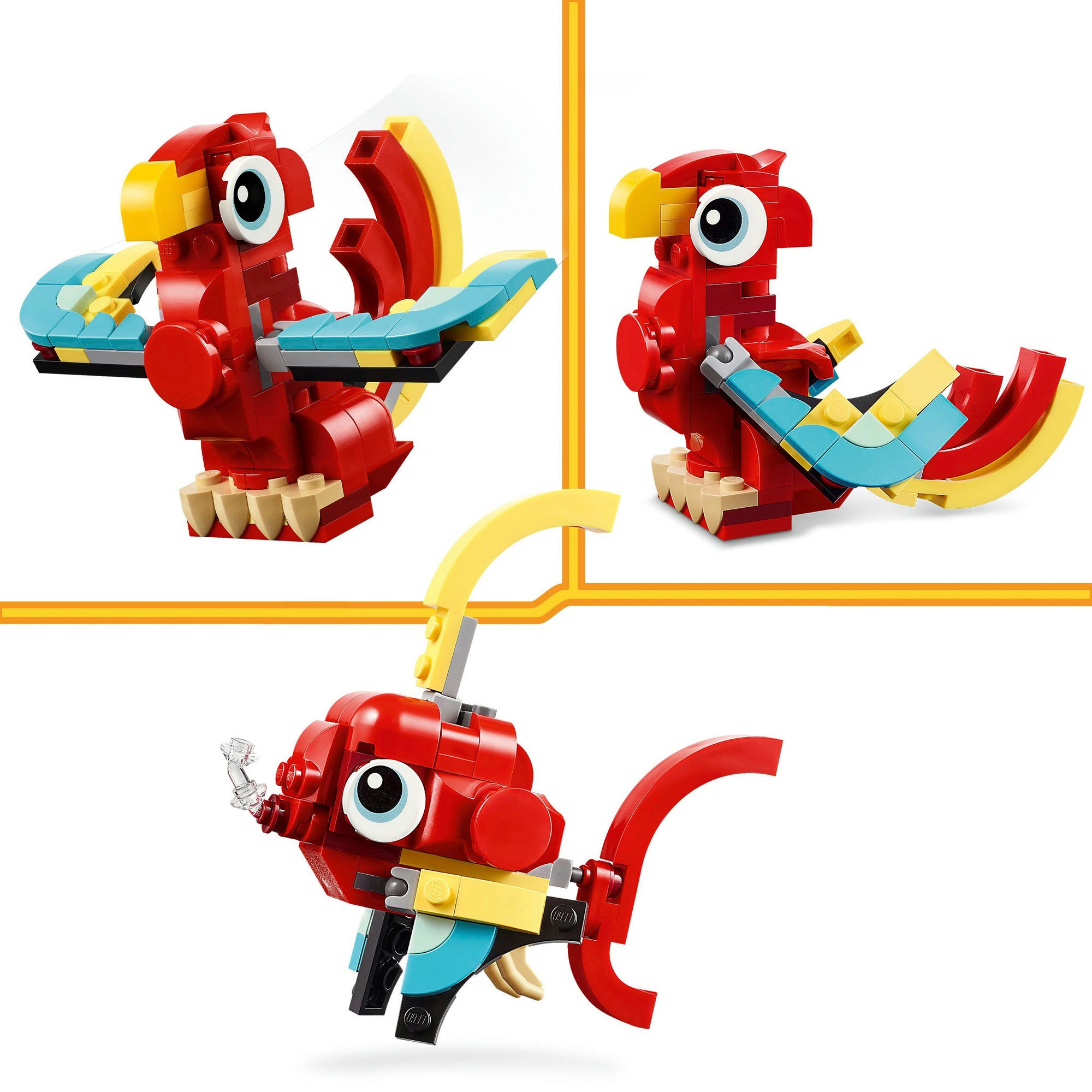 LEGO® Konstruktionsspielsteine »Roter Drache (31145), LEGO Creator 3in1« Made in Europe