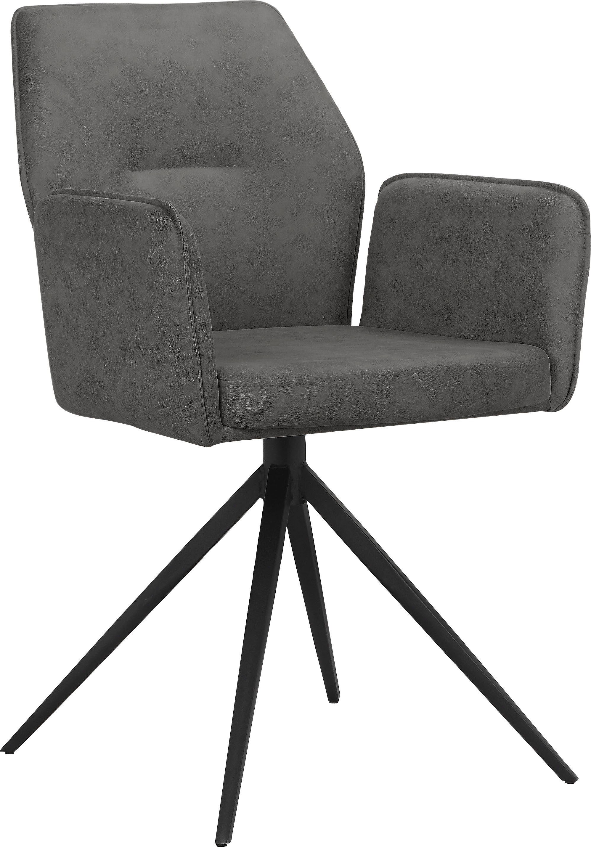 Image of GOODproduct Esszimmerstuhl "Ozias" () Sitz und Rücken gepolstert, Gestell aus Metall schwarz, Sitzhöhe 50 cm, 2er Set