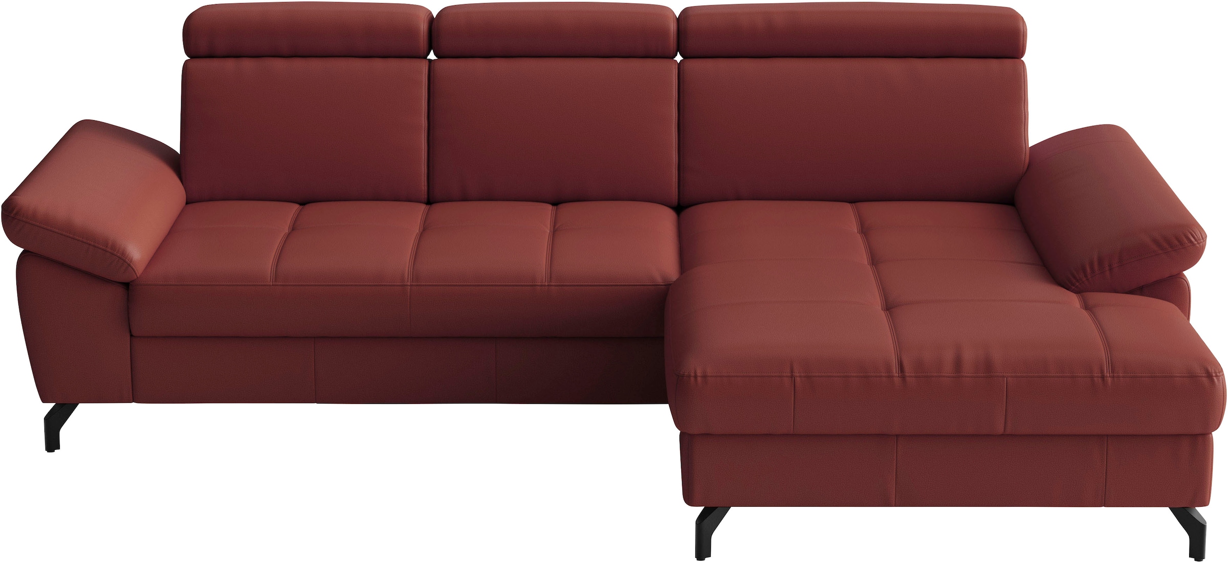 sit&more Ecksofa »Vanity L-Form, B: 264 cm, Leder« Inkl.Sitz-,Kopf-und Armteilverstellung