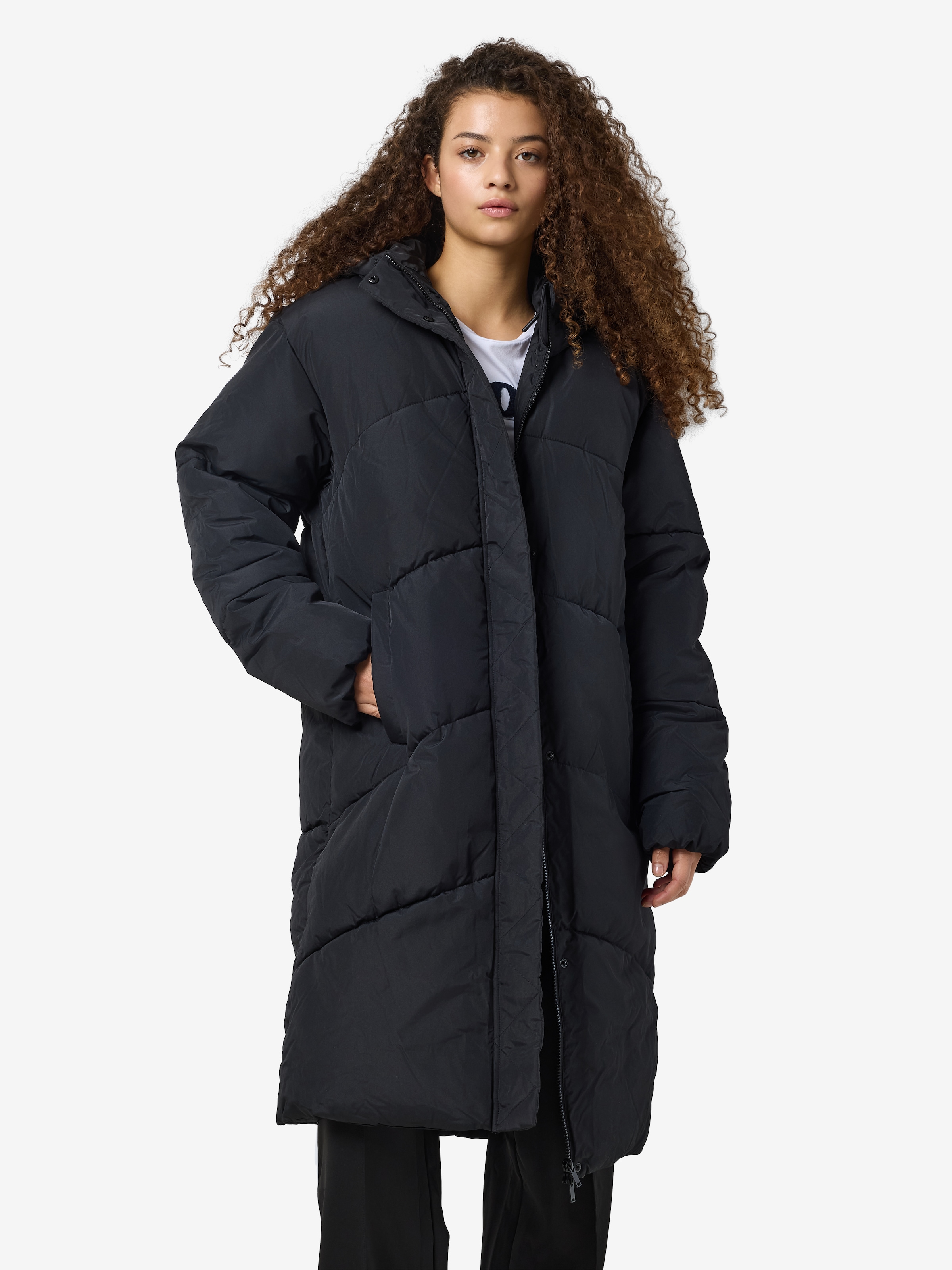 Image of Noisy may Steppjacke "NMTENNA L/S LONG JACKET NOOS" mit Kapuze