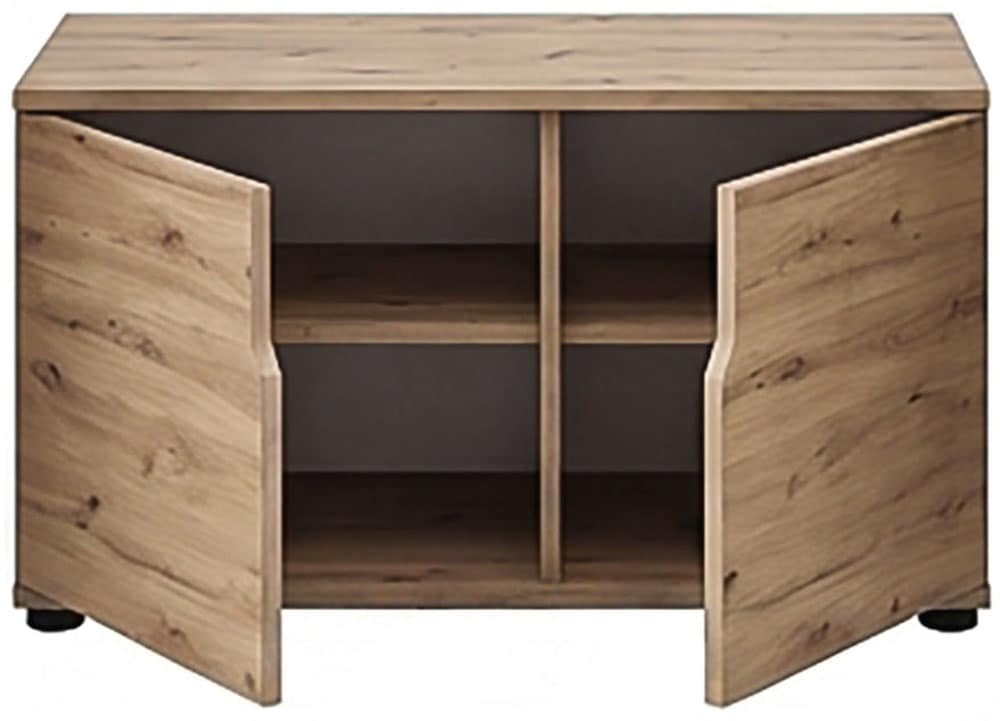 GOODproduct Sitzbank »FJELL, Breite 80cm, 2 Türen, 2 Einlegeböden, 4 Fächer« Bank Truhe, Kommode, Garderobenbank, Dielenbank