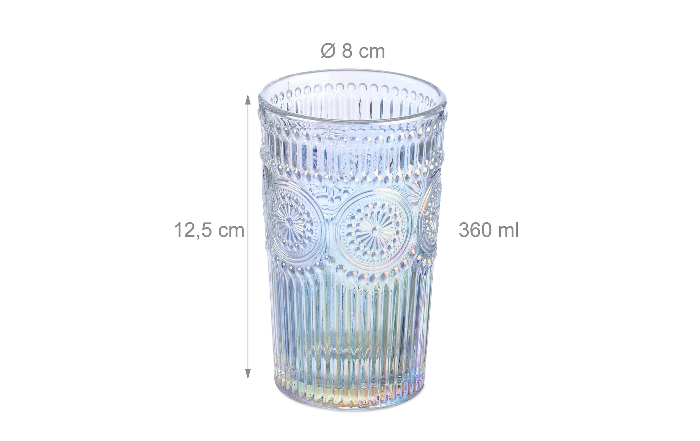 relaxdays Glas »Vintage 4er Set, 360 ml«