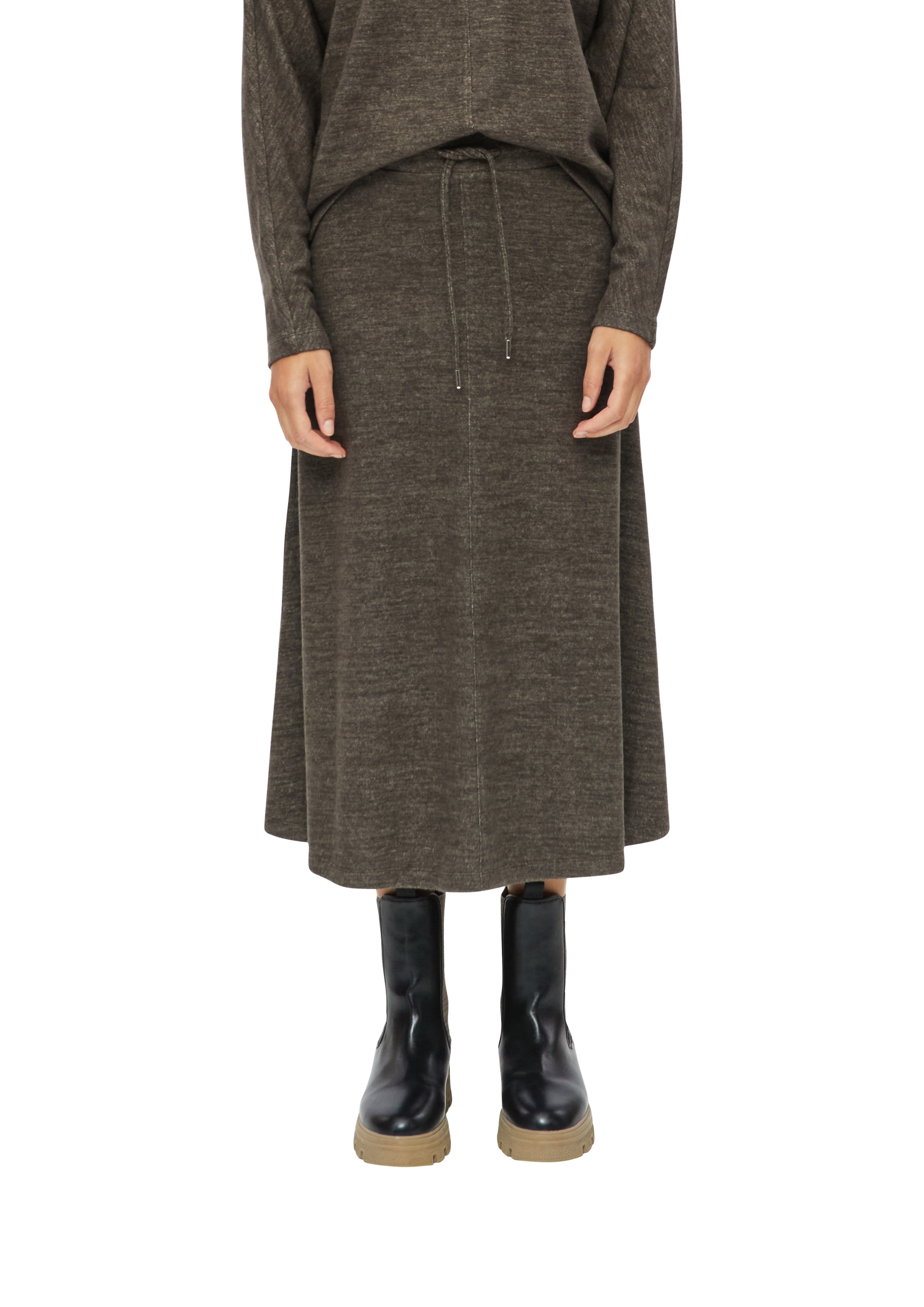 Image of s.Oliver Jerseyrock Midirock mit Gummizug und Kordel / Viskose-Stretch